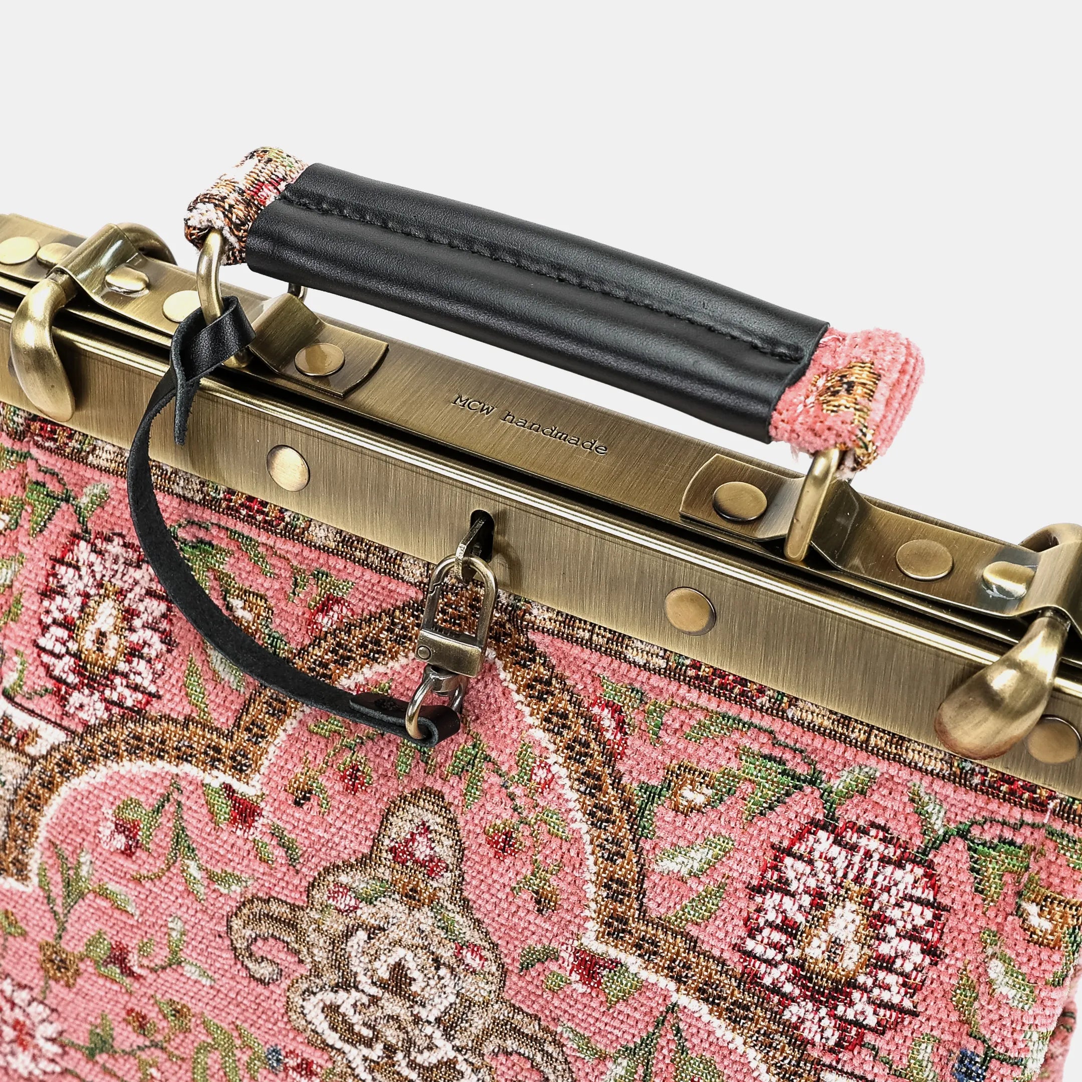 Oriental Pink Helena Carpet Gladstone Backpack of America handle