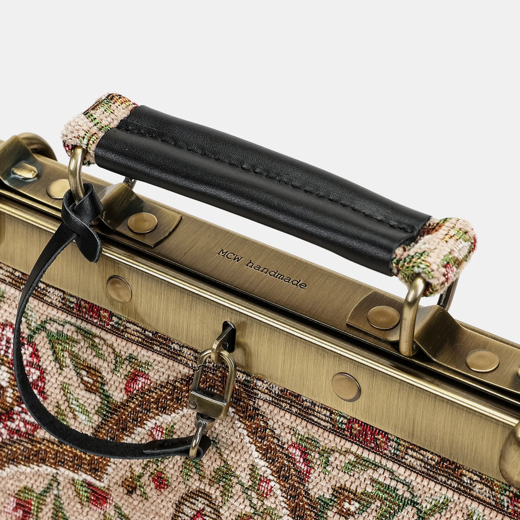 Oriental Beige Helena Carpet Gladstone Backpack of America handle