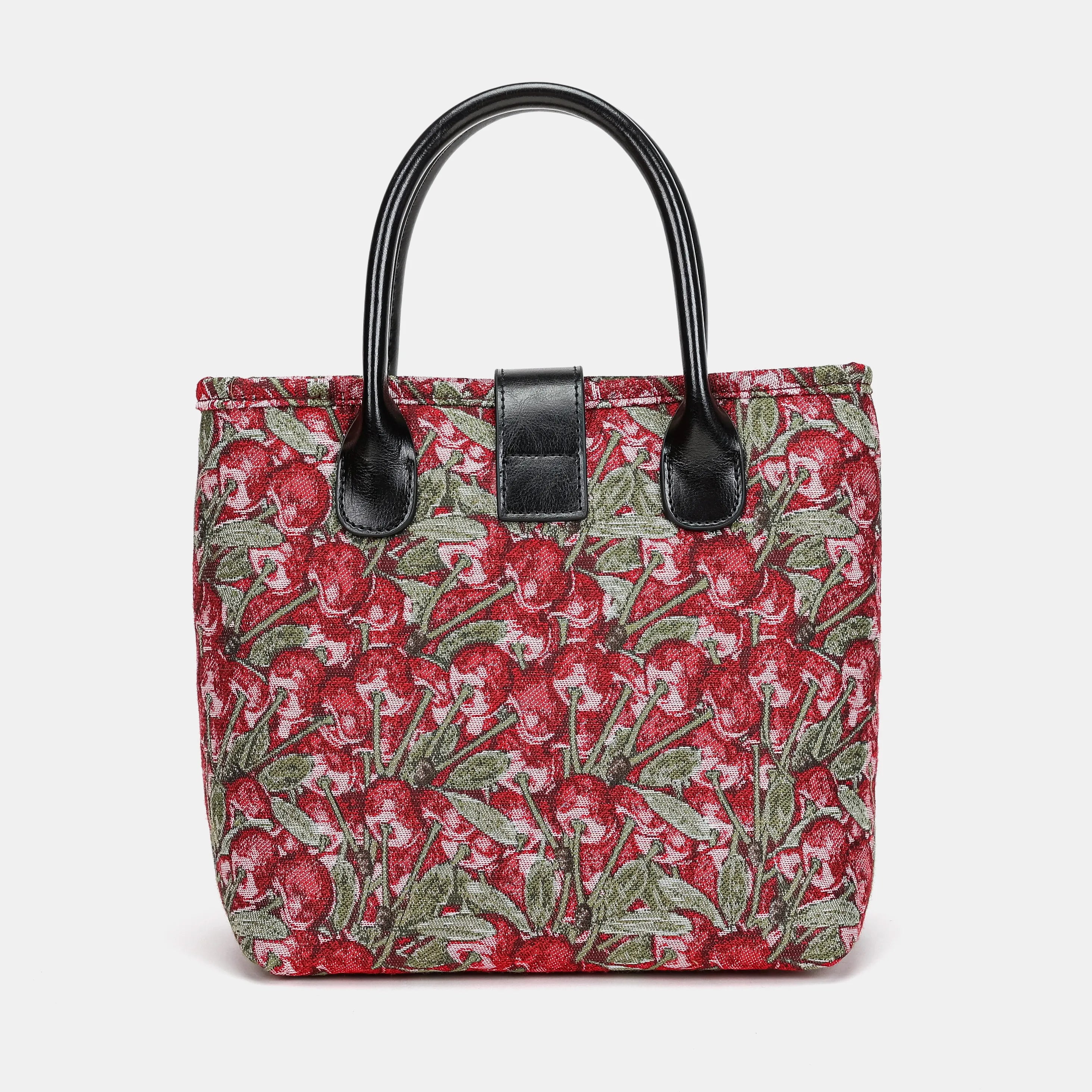 Cherry Cascade Tuck Lock Carpet Satchel of America back