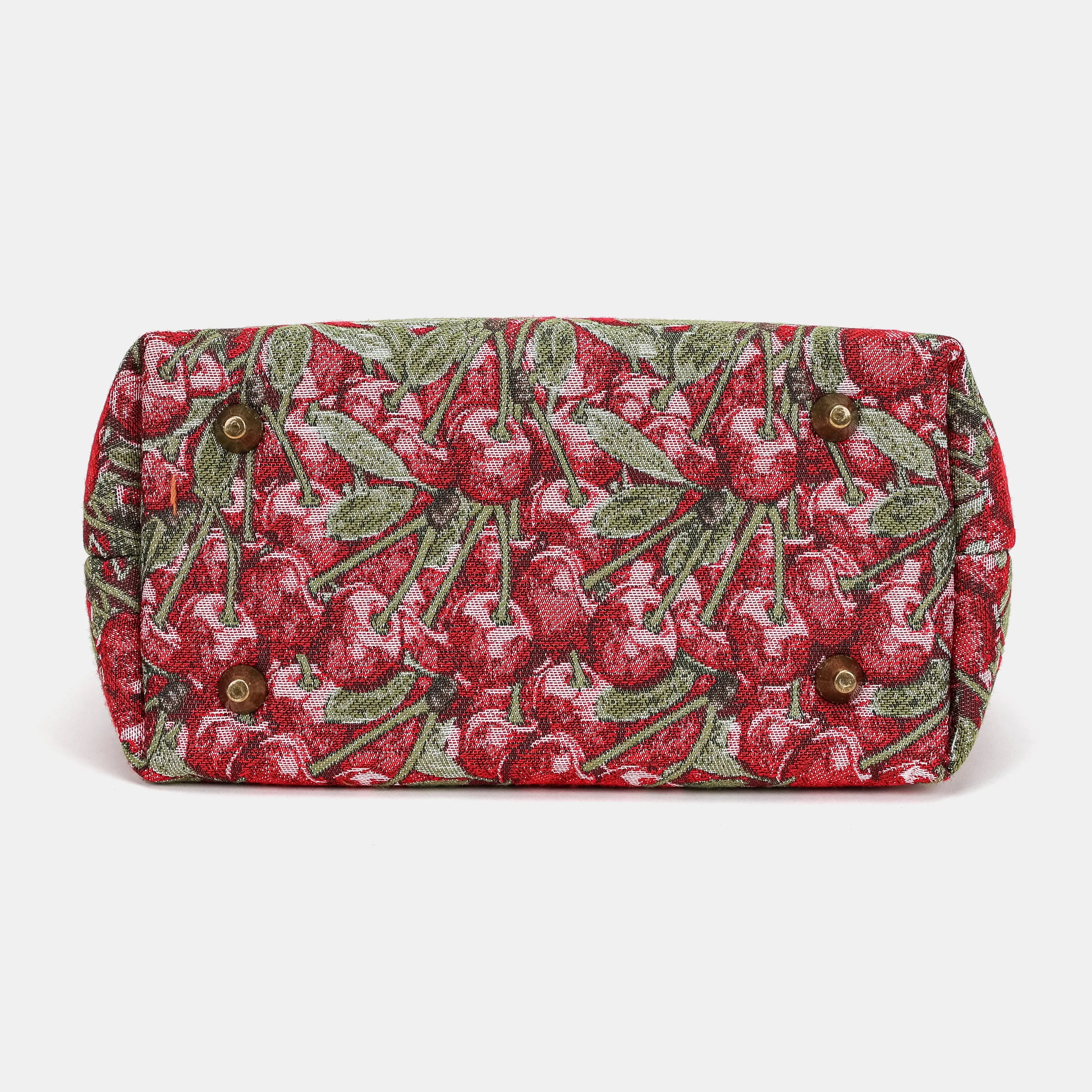 Cherry Cascade Tuck Lock Carpet Satchel of America bottom