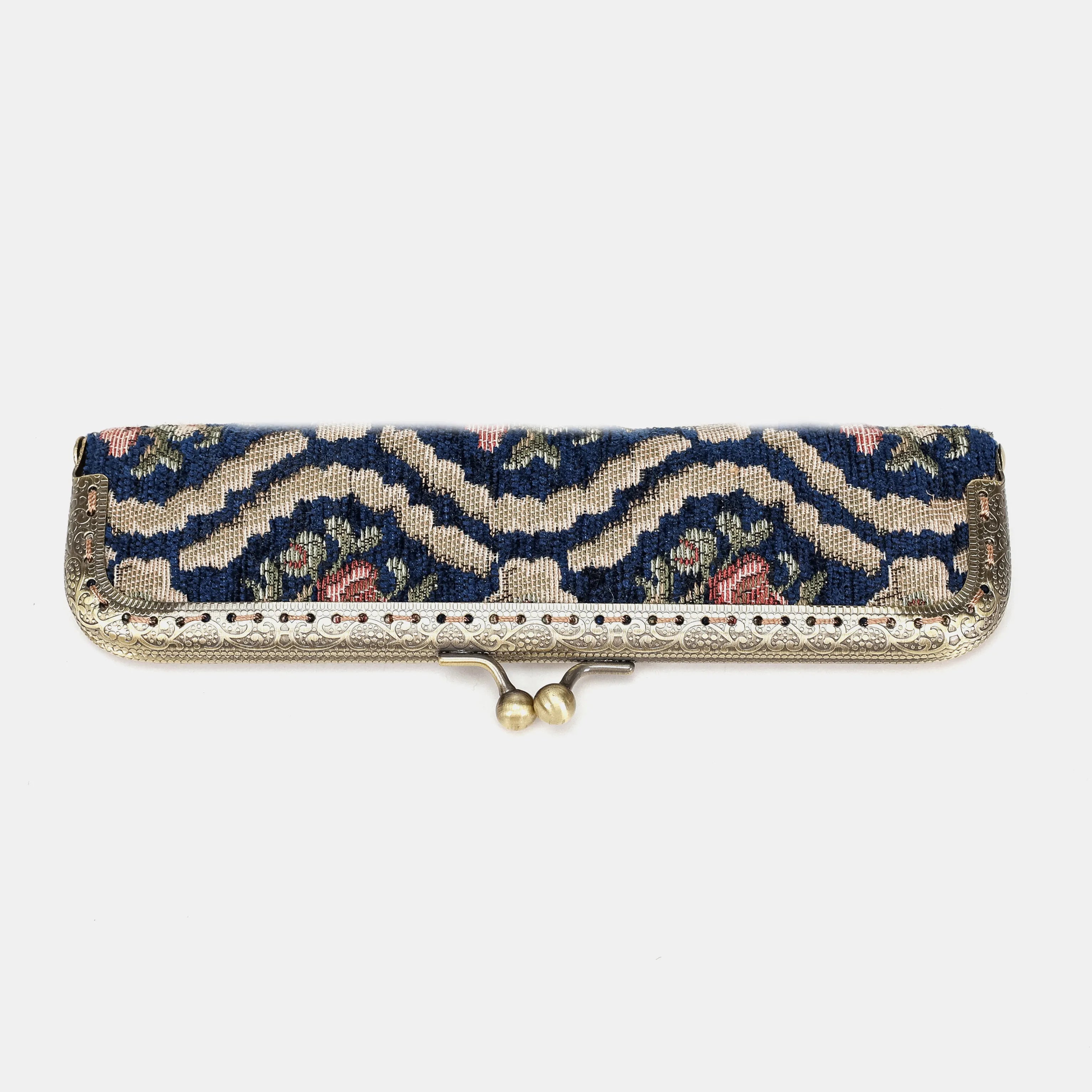 Traditional Blue Duo Pen Case Carpetbag of America front