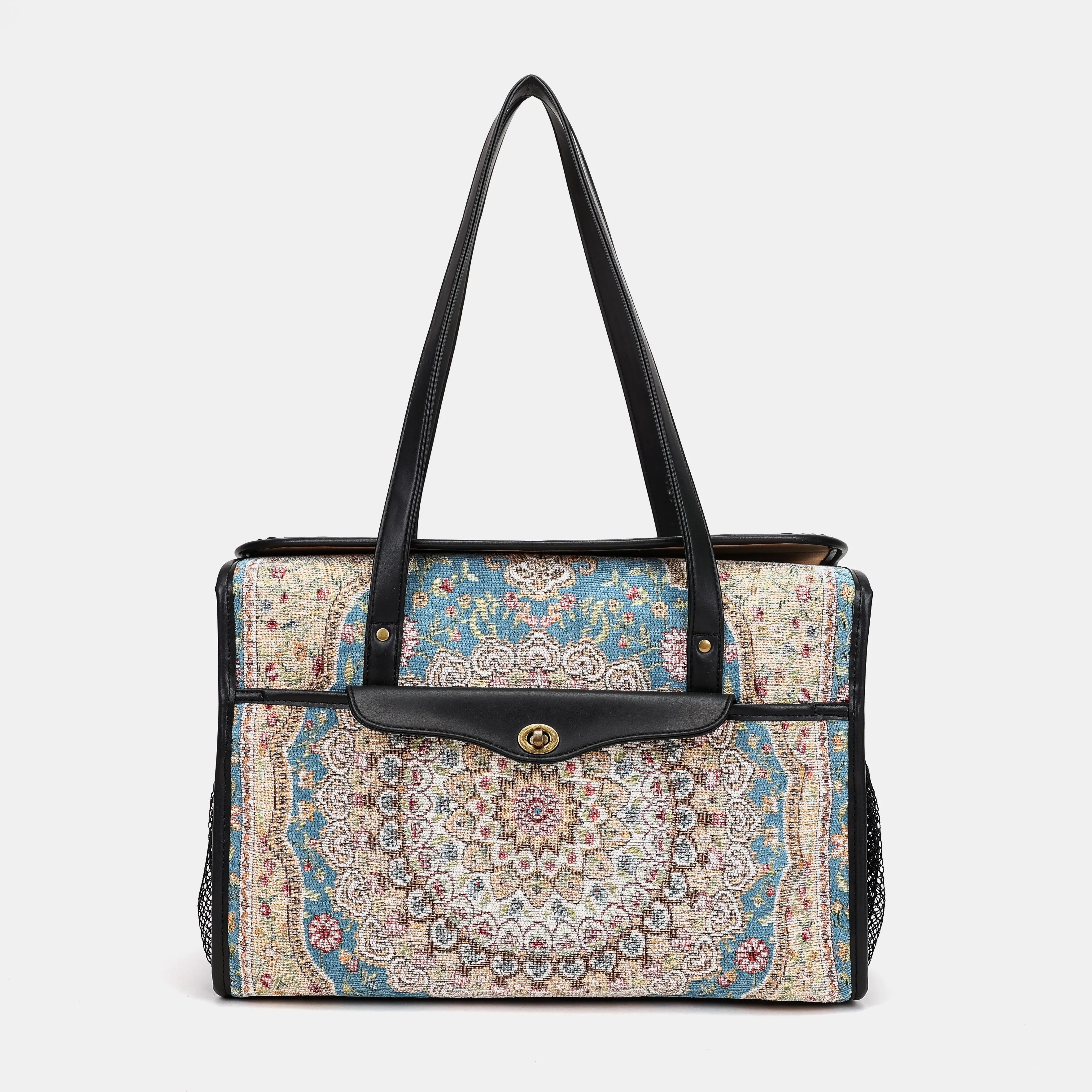 Oriental Blue Vintage Carpet Diaper Bag Carpetbag of America main