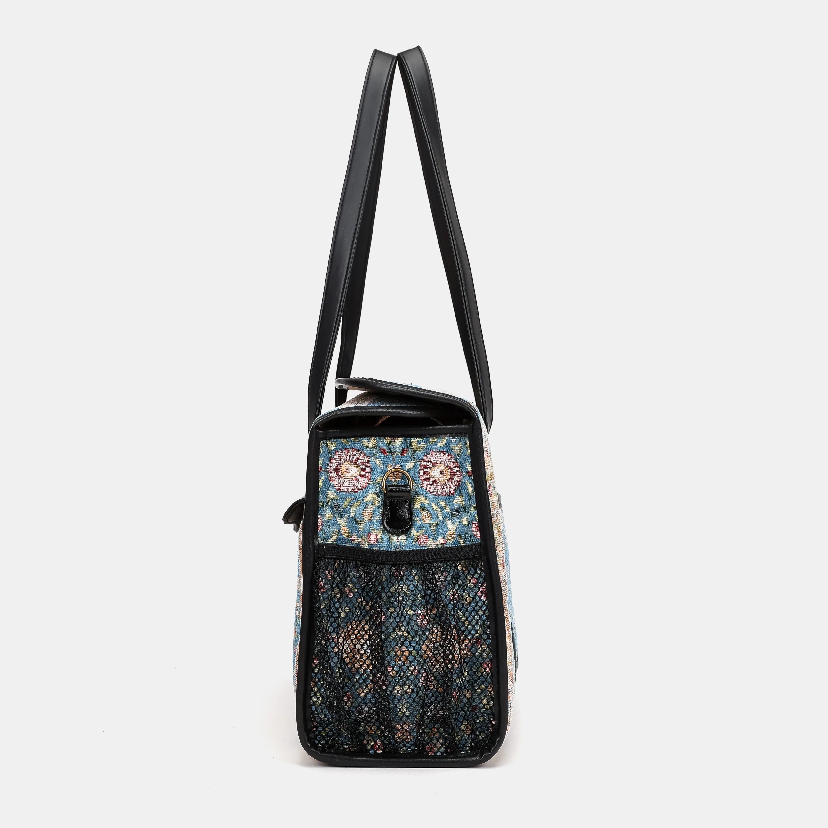 Oriental Blue Vintage Carpet Diaper Bag Carpetbag of America side