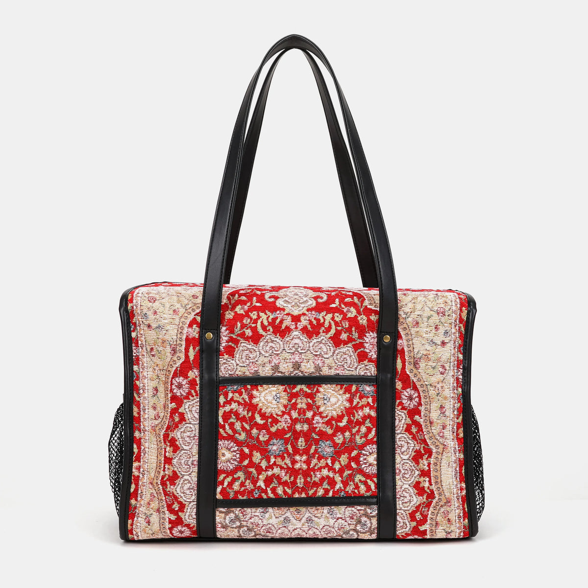 Oriental Red Vintage Carpet Diaper Bag Carpetbag of America back
