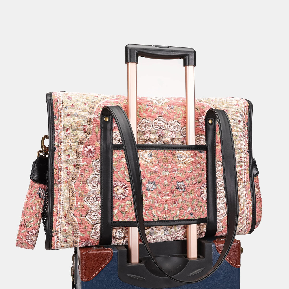 Oriental Pink Vintage Carpet Diaper Bag Carpetbag of America luggage sleeve