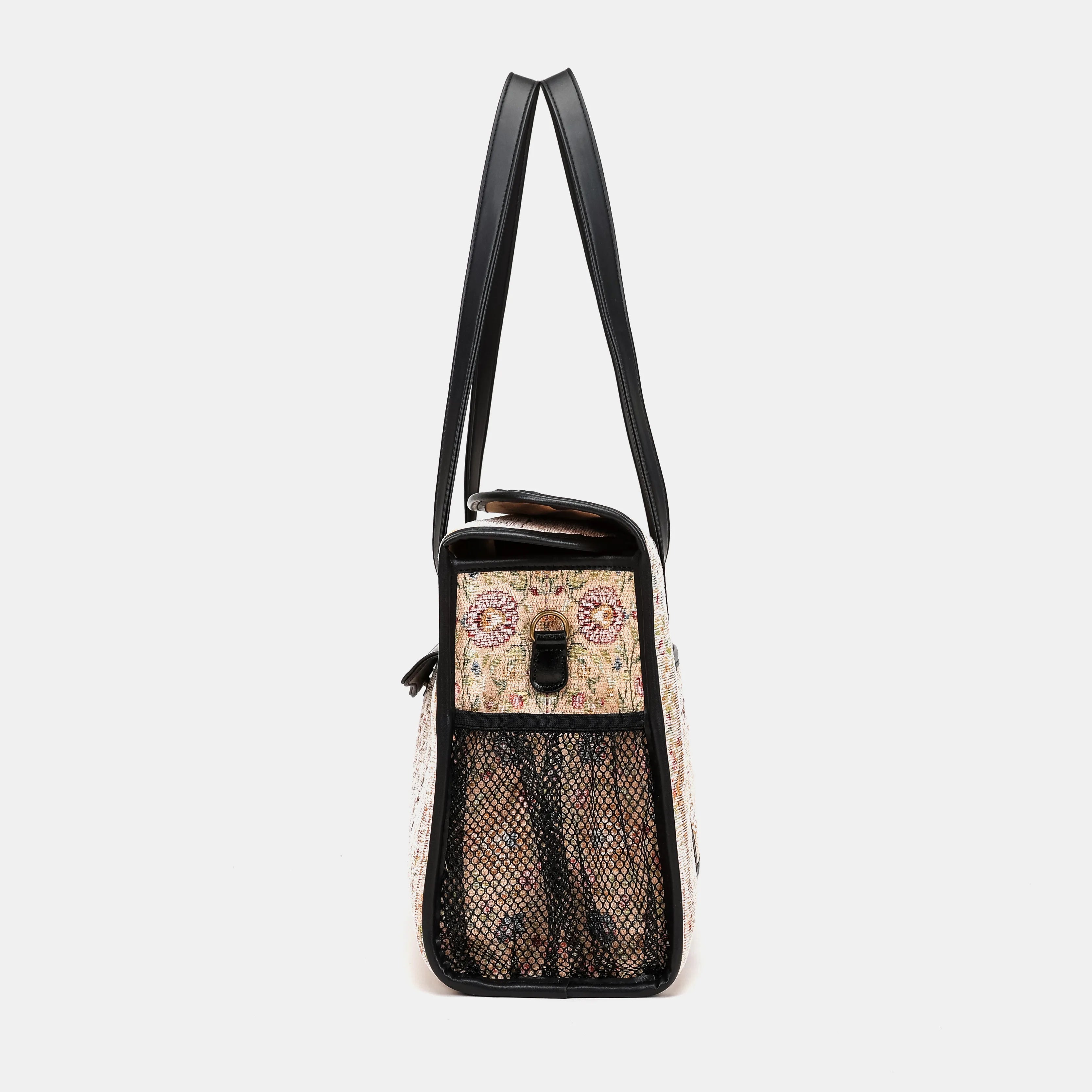 Oriental Beige Vintage Carpet Diaper Bag Carpetbag of America side