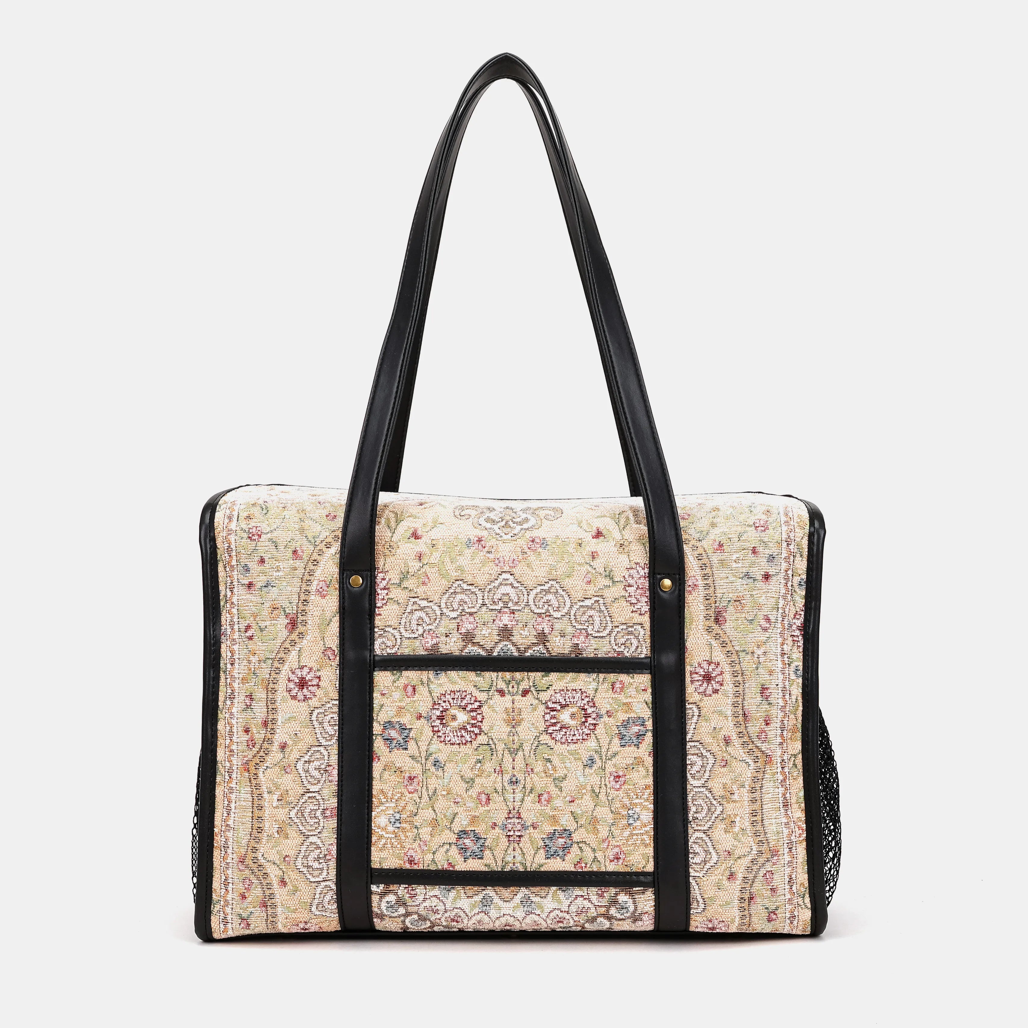 Oriental Beige Vintage Carpet Diaper Bag Carpetbag of America back