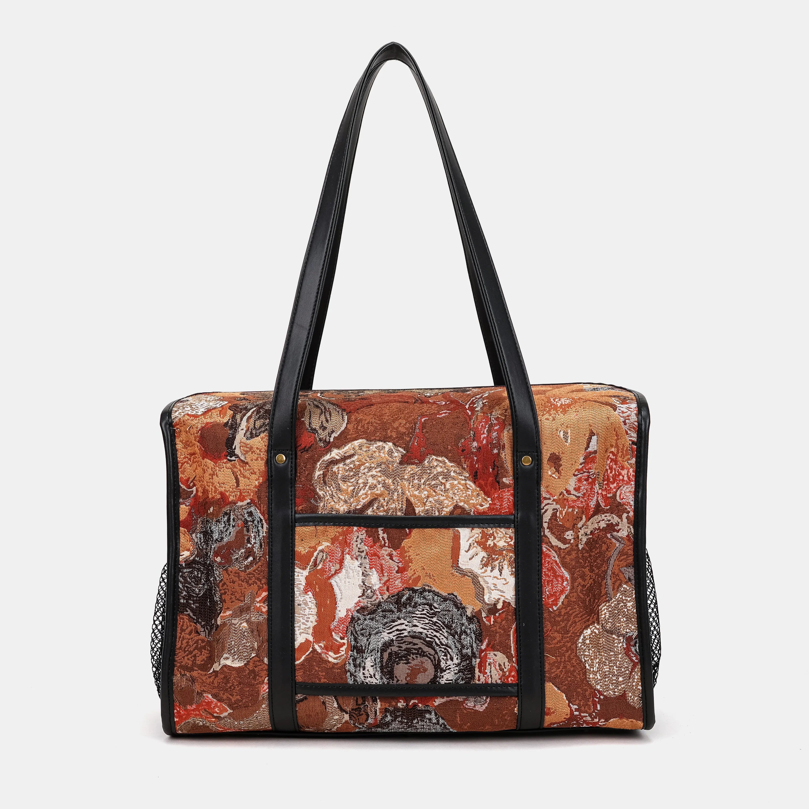 Abstract Brown Vintage Carpet Diaper Bag Carpetbag of America back