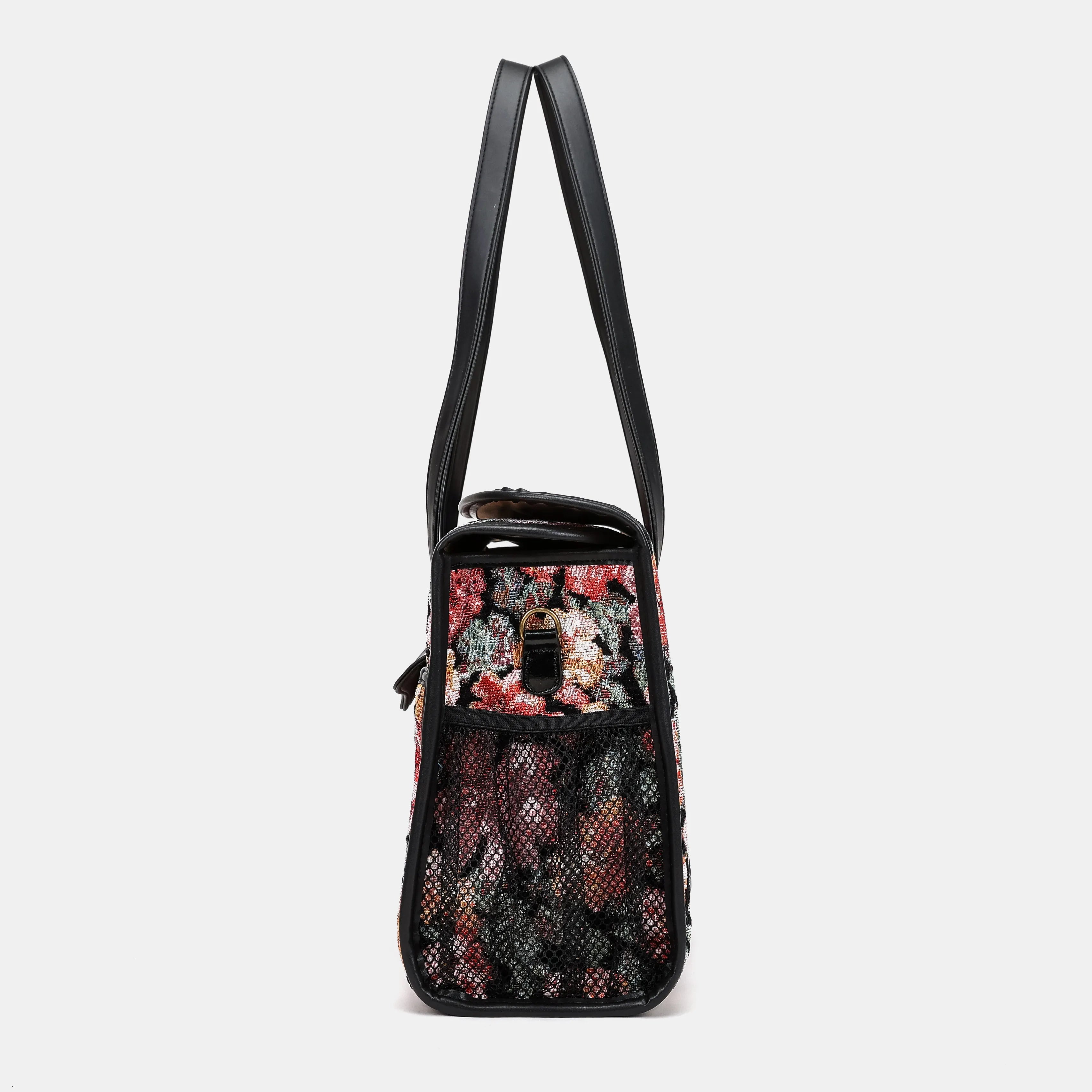 Floral Rose Vintage Carpet Diaper Bag Carpetbag of America side