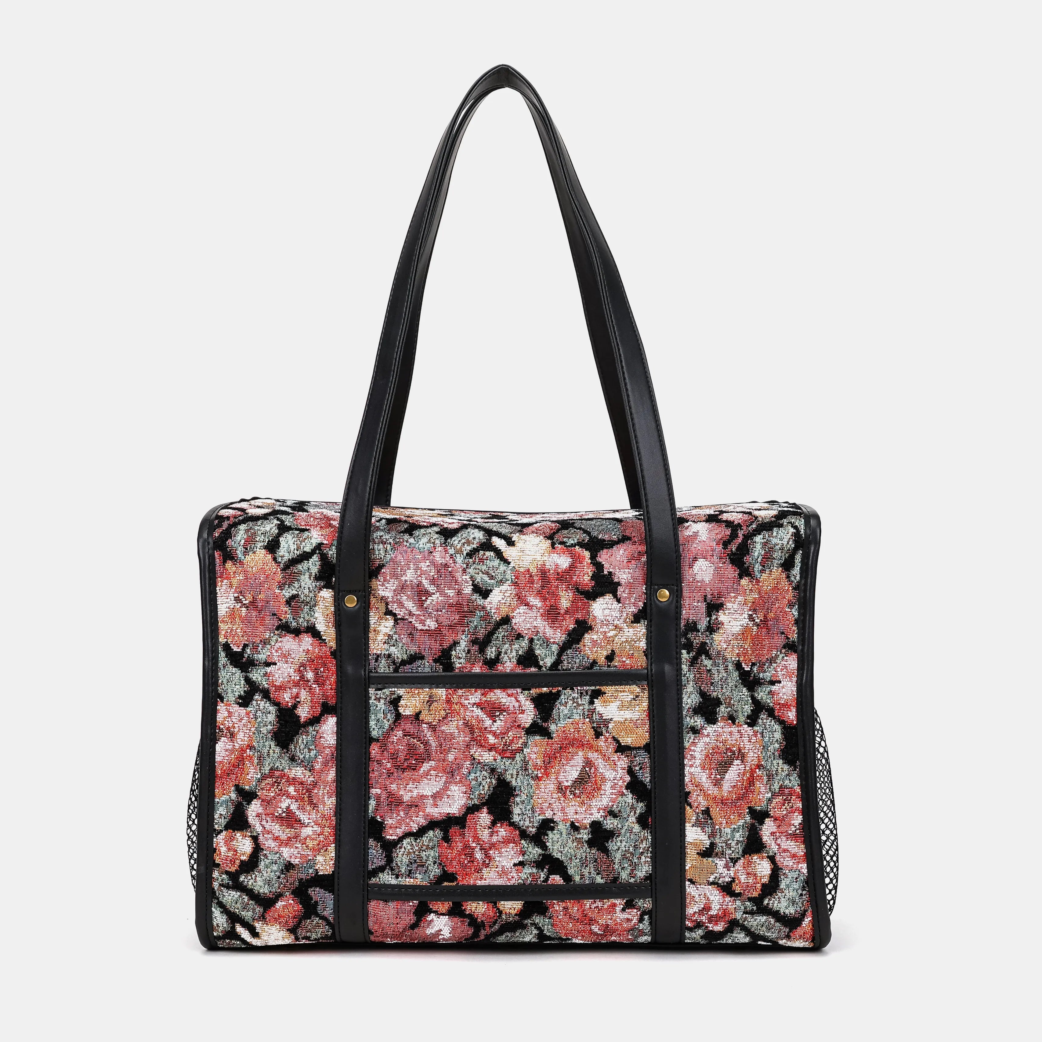 Floral Rose Vintage Carpet Diaper Bag Carpetbag of America back