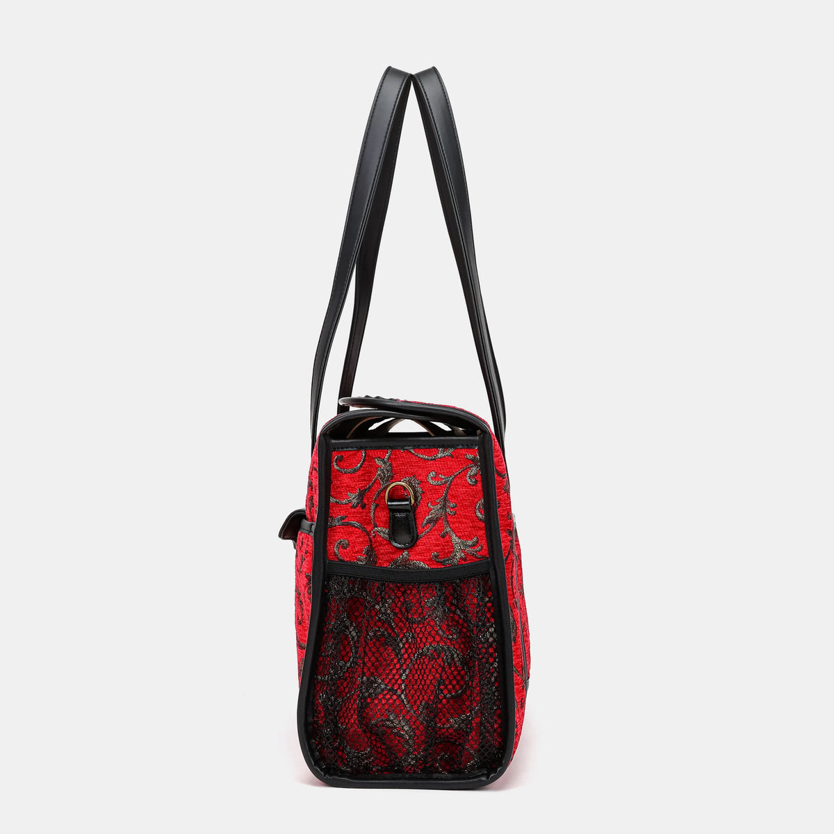 Vintage Scroll Red Vintage Carpet Diaper Bag Carpetbag of America side