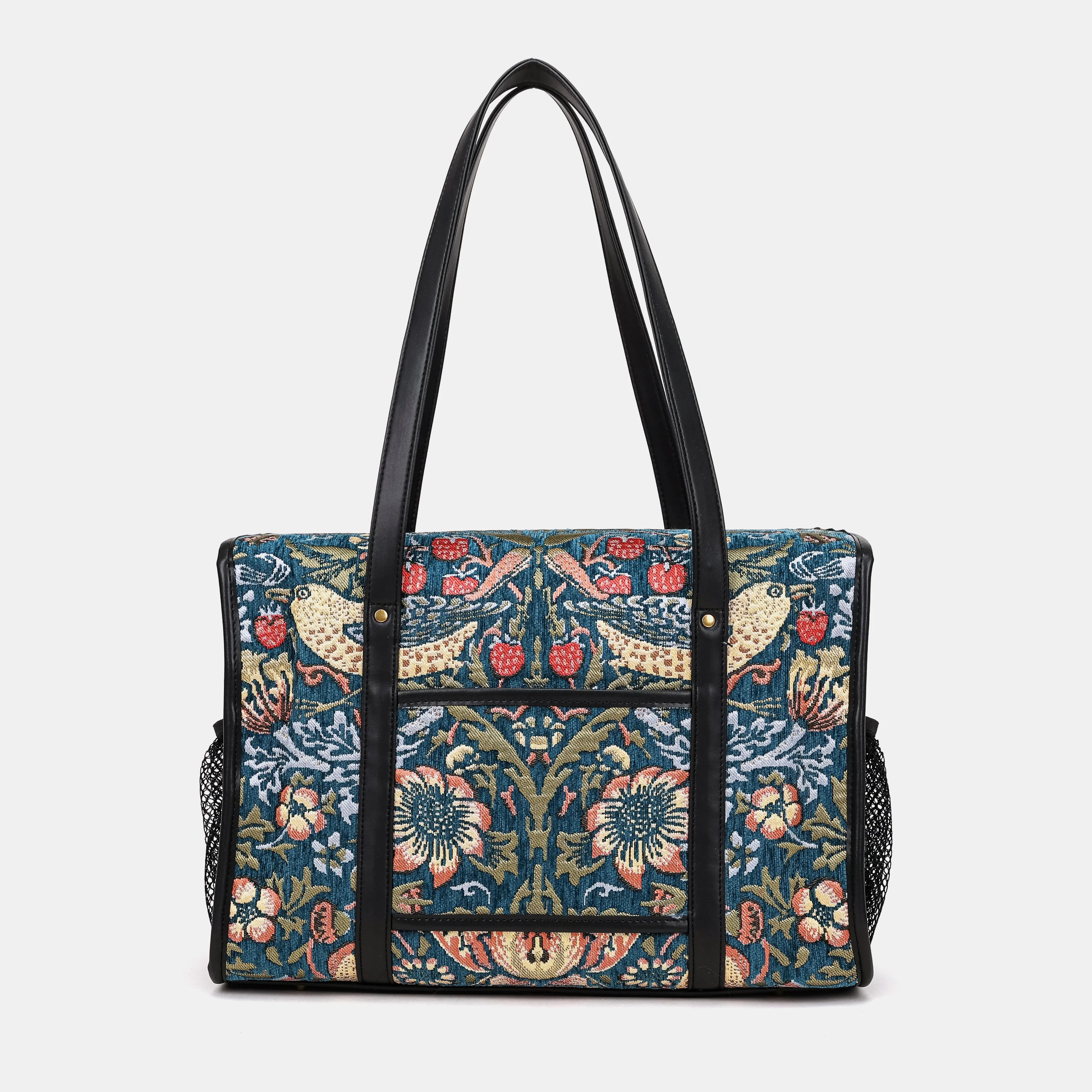 William Morris Strawberry Thief Vintage Carpet Diaper Bag of America back