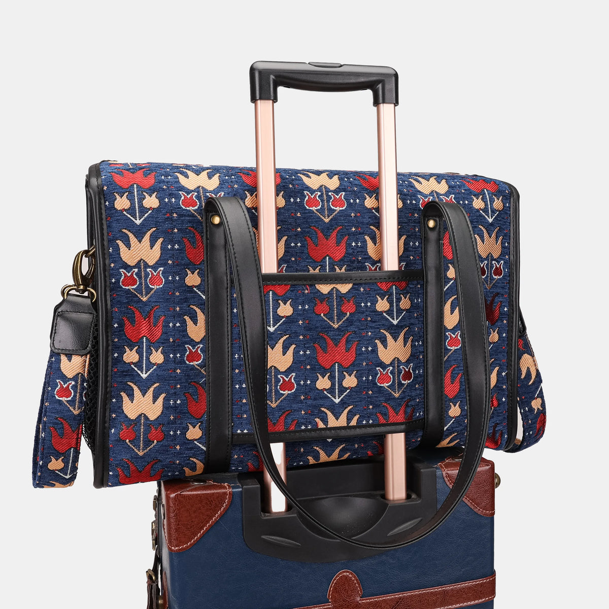 Poppy Bloom Vintage Carpet Diaper Bag Carpetbag of America luggage sleeve