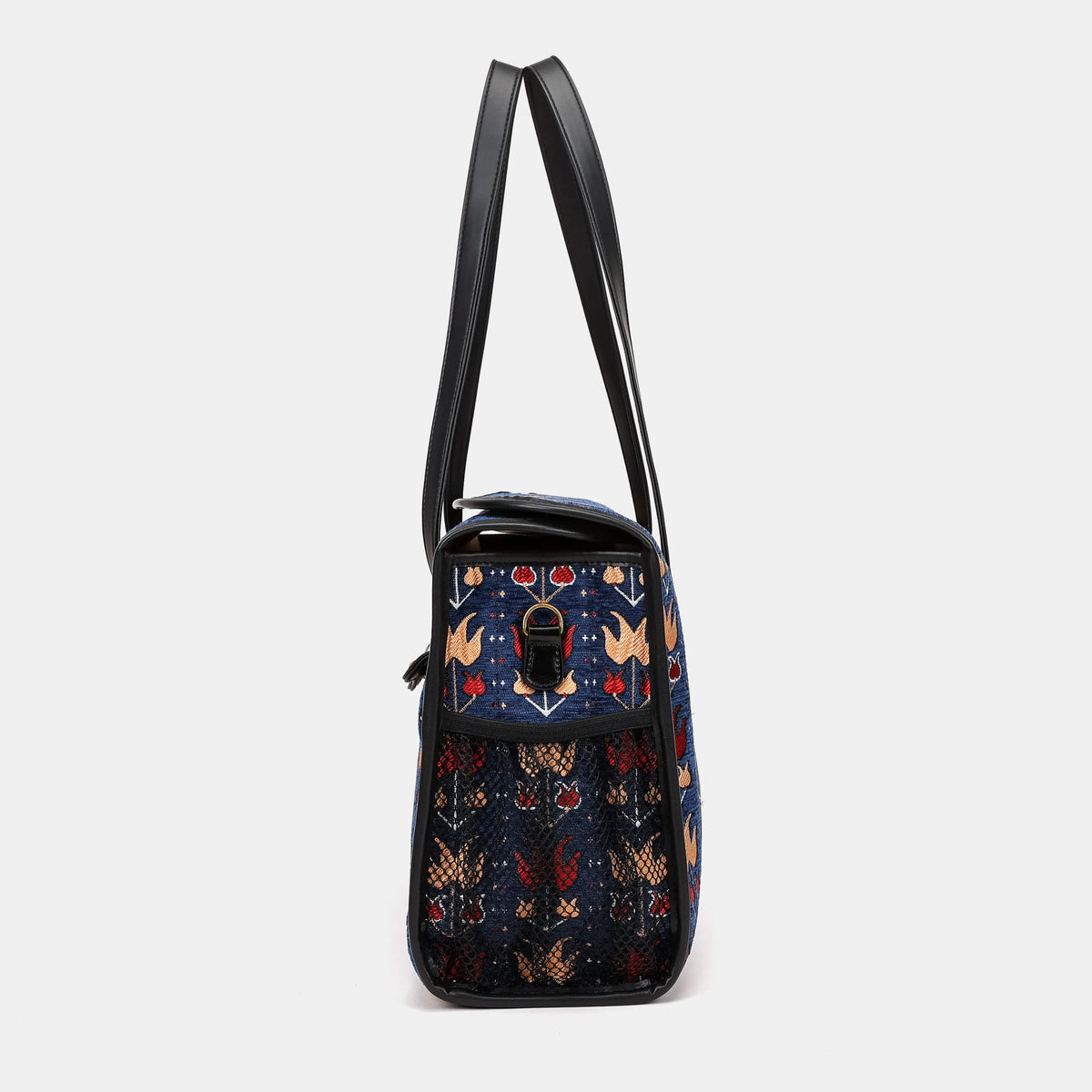 Poppy Bloom Vintage Carpet Diaper Bag Carpetbag of America side