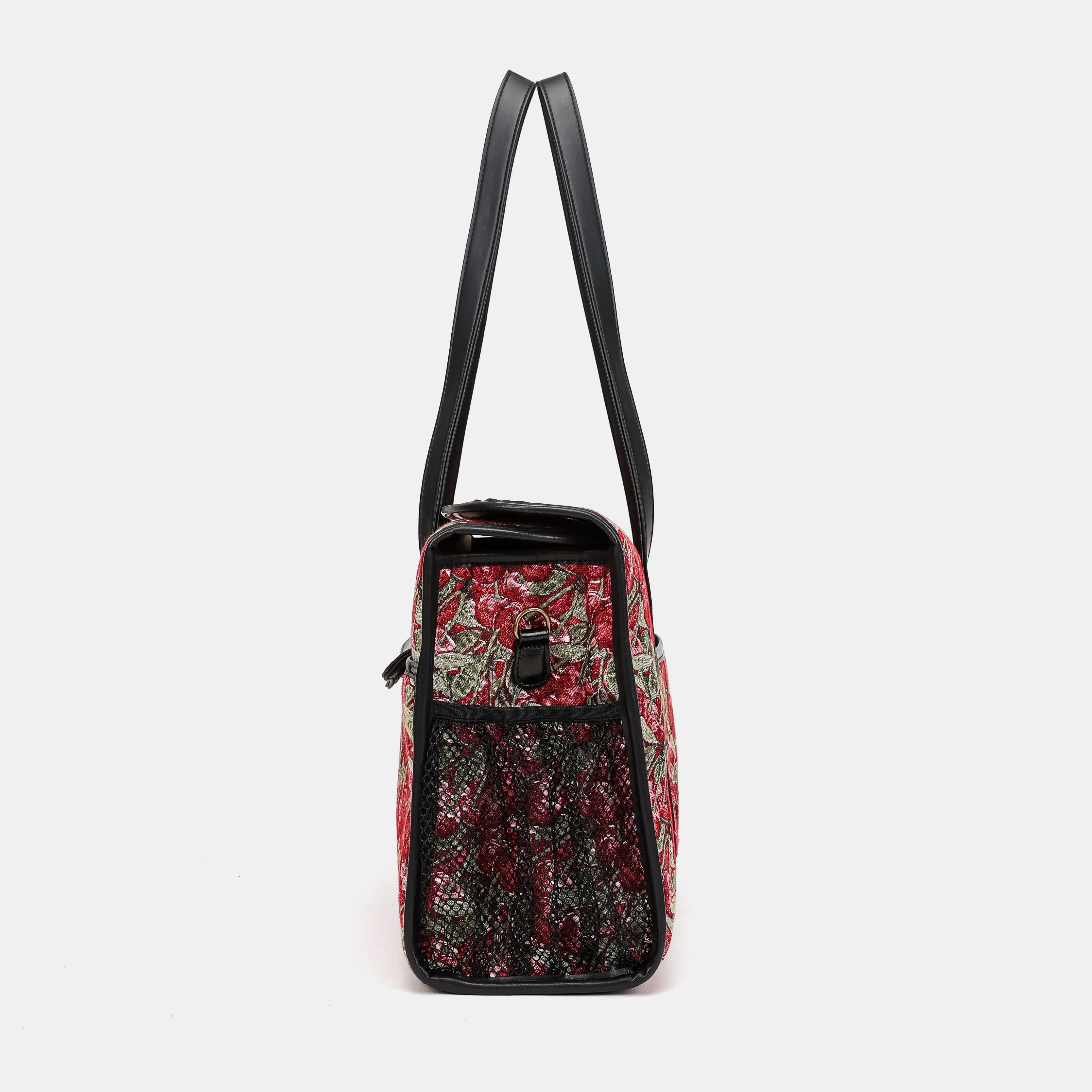 Cherry Cascade Vintage Carpet Diaper Bag Carpetbag of America side
