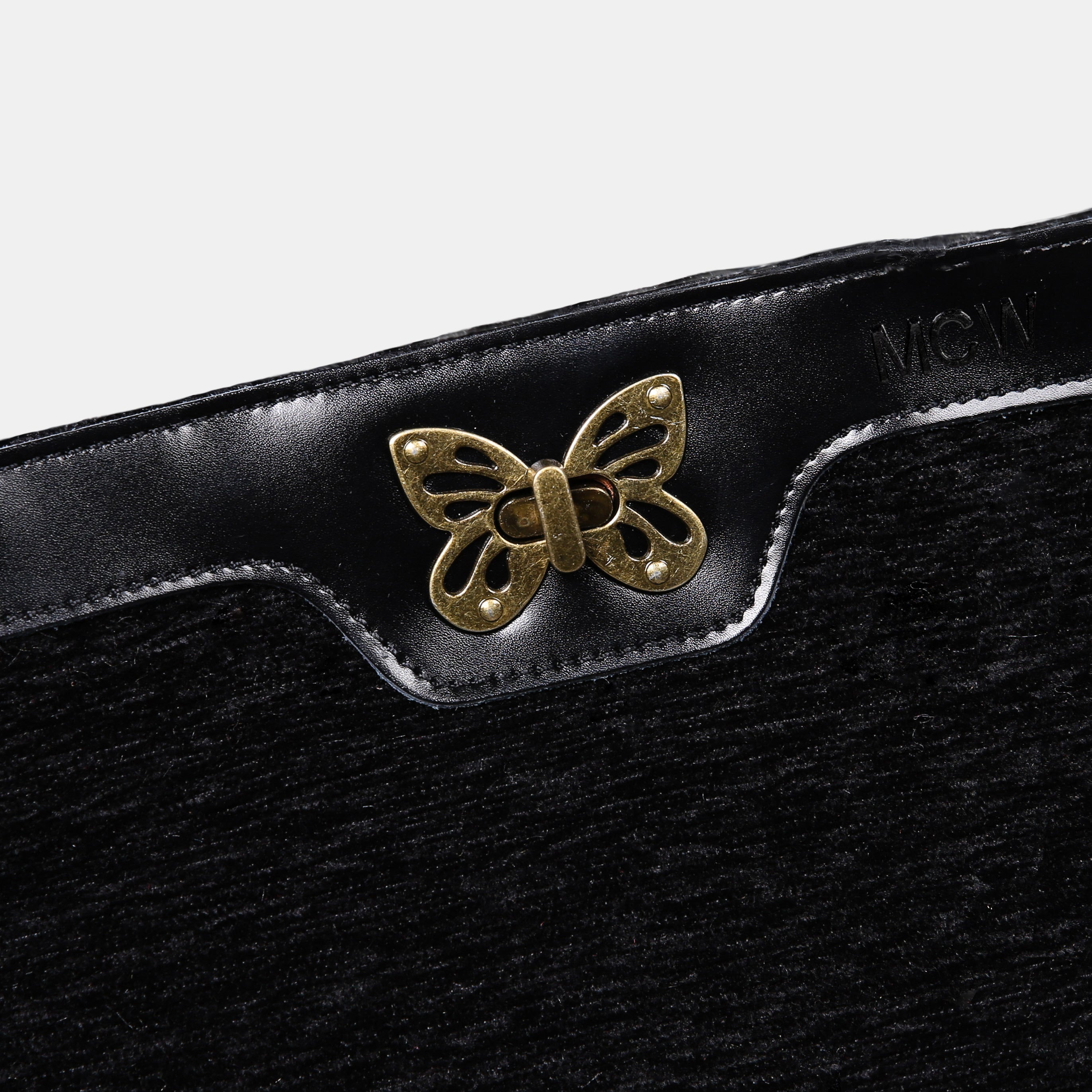 Solid Black Butterfly Crossbody Bag