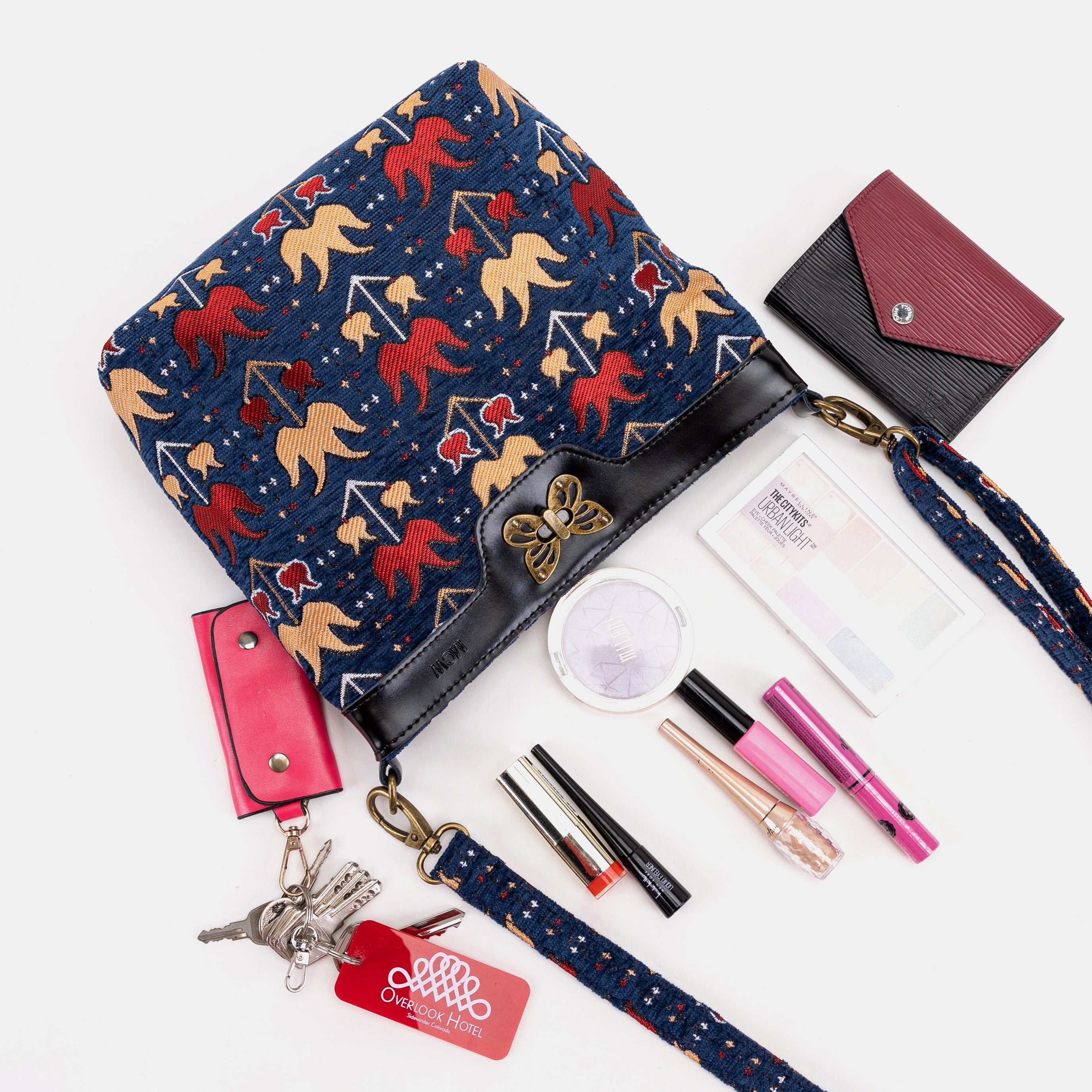 Poppy Bloom Butterfly Crossbody Bag