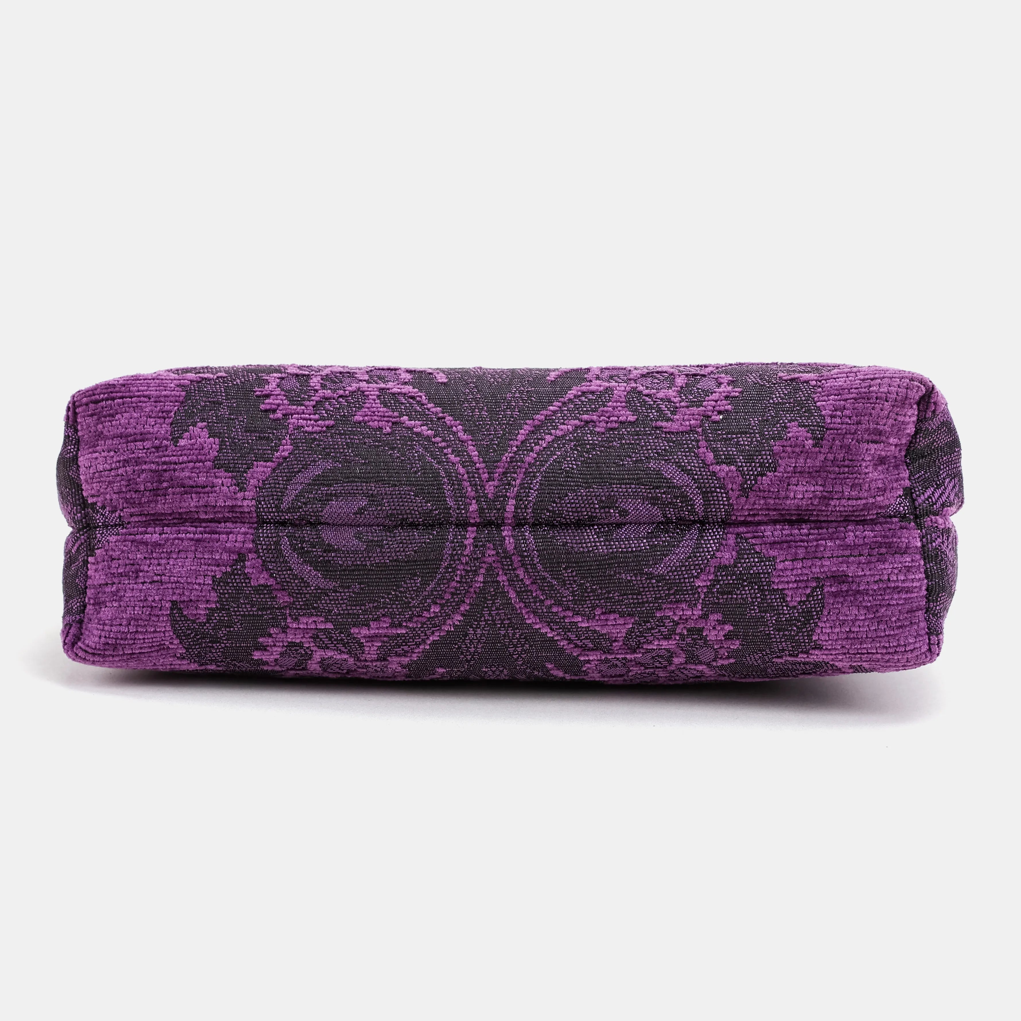 Victorian Blossom Purple Butterfly Crossbody Bag Carpet bag of America-bottom
