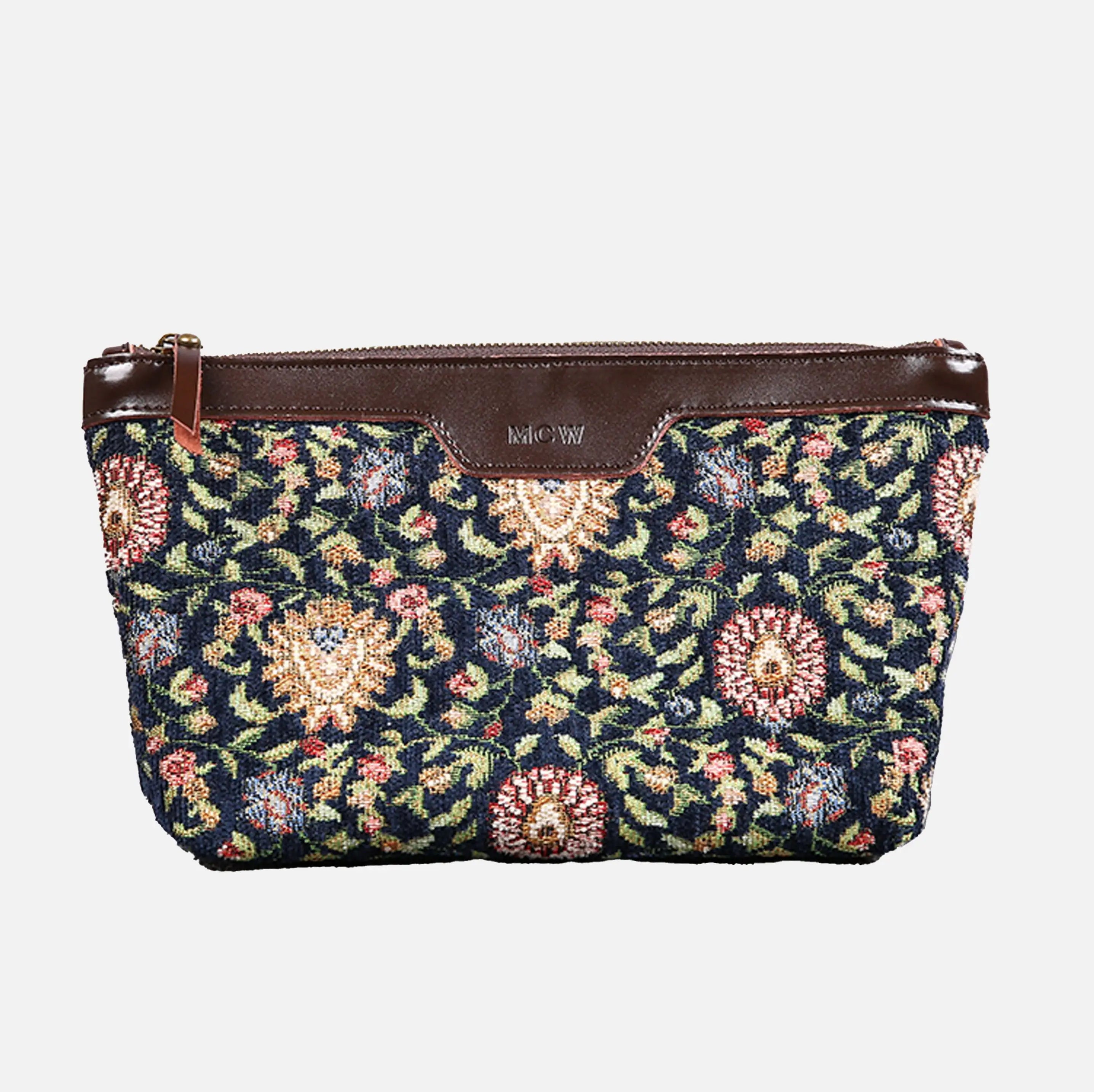 Oriental Navy Carpet Makeup Bag carpet bag MCW Handmade of America main