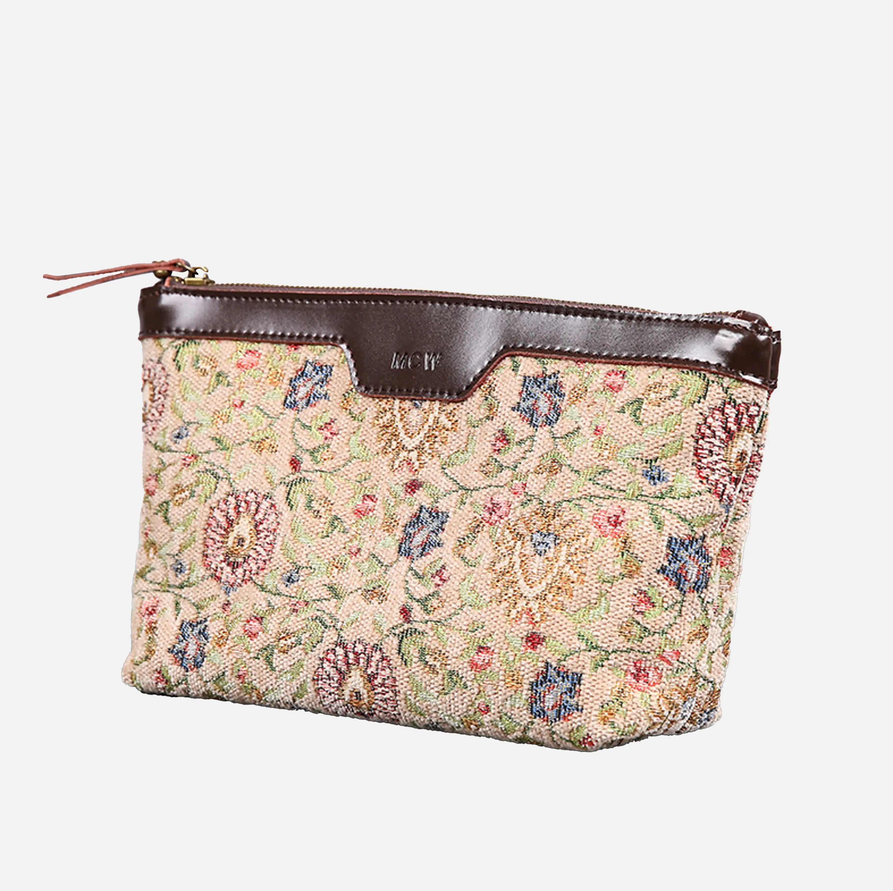 Oriental Beige Carpet Makeup Bag carpet bag MCW Handmade of America front