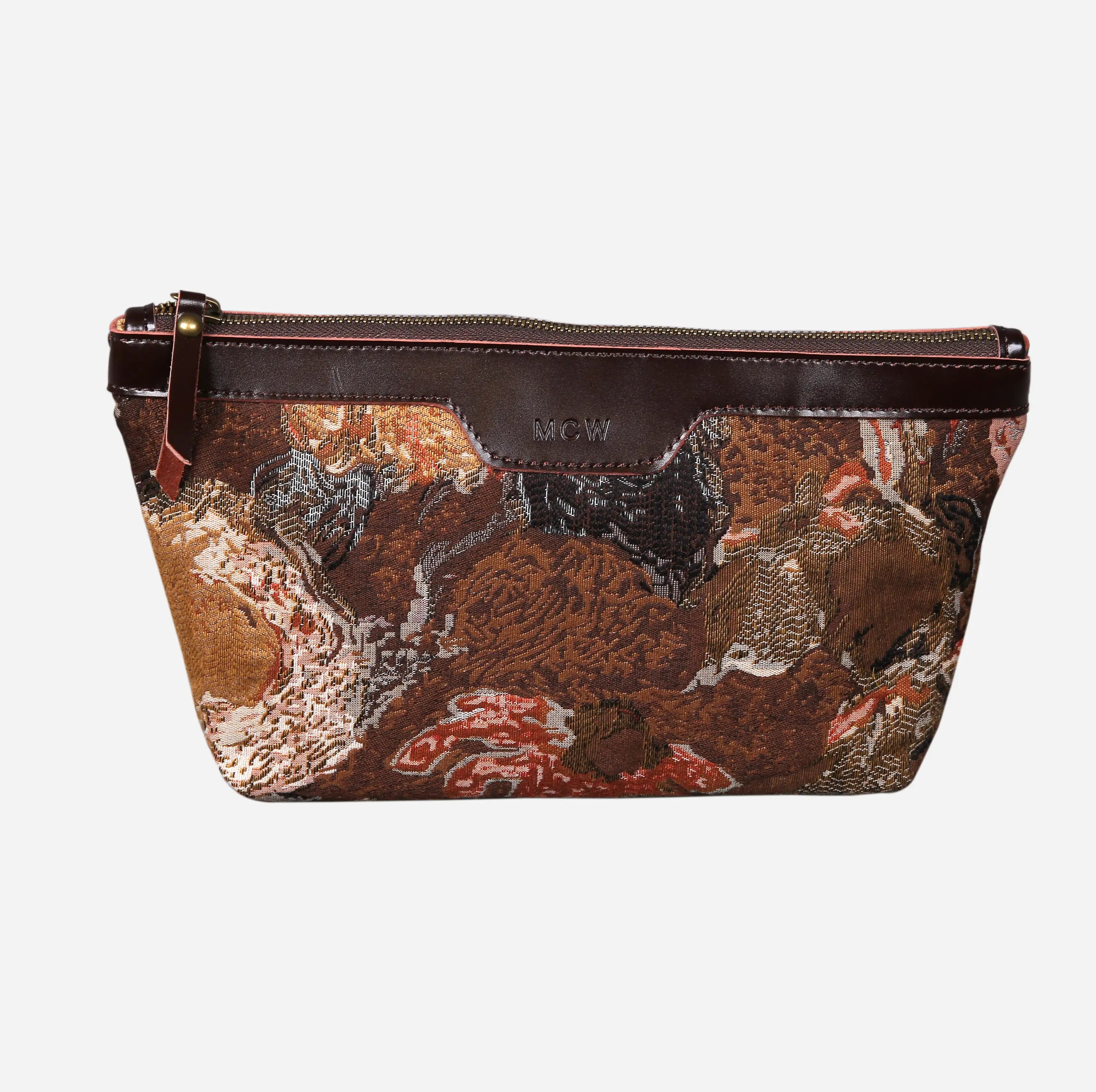 Abstract Brown Carpet Makeup Bag carpet bag MCW Handmade of America main