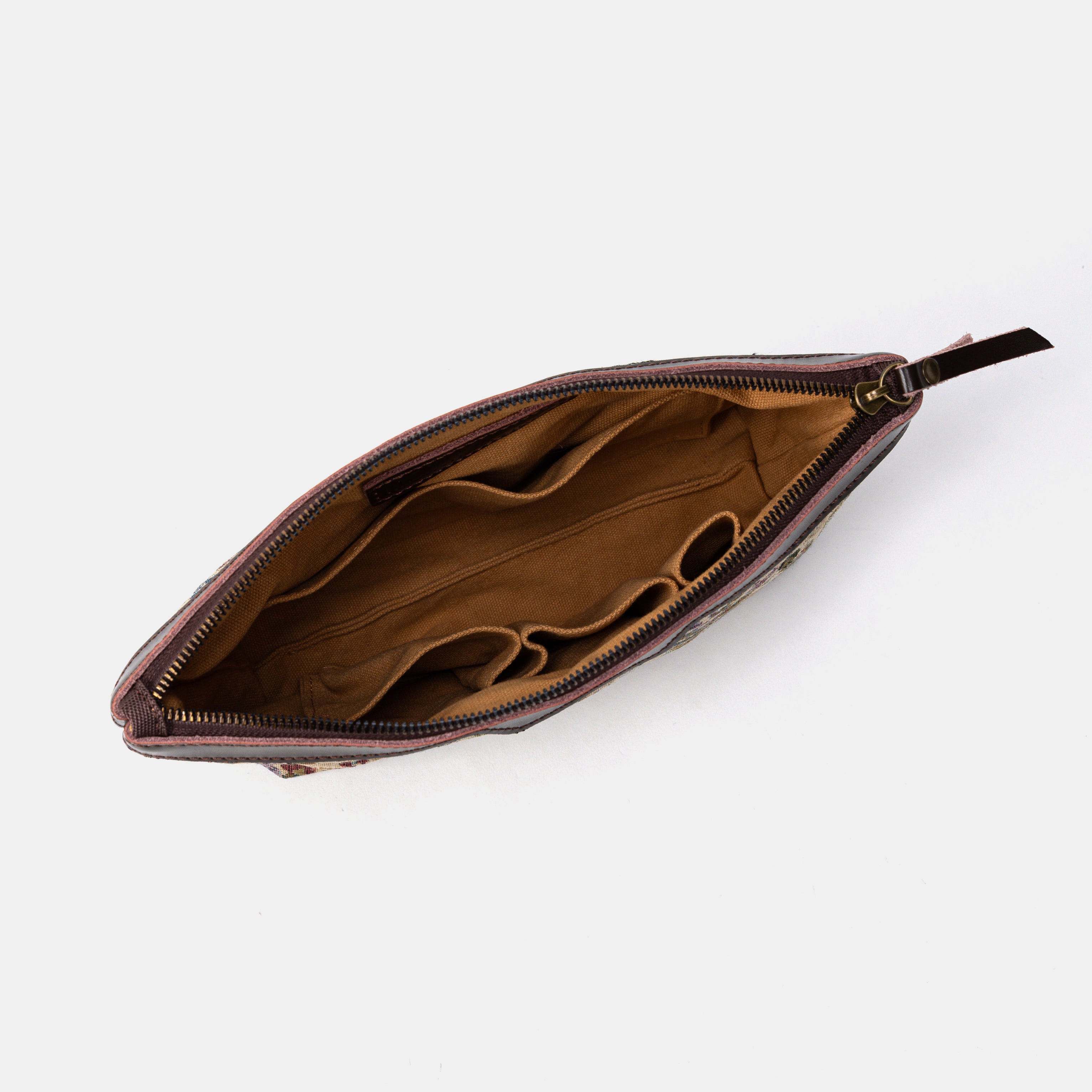 Spring Valley Mint Carpet Makeup Bag inside