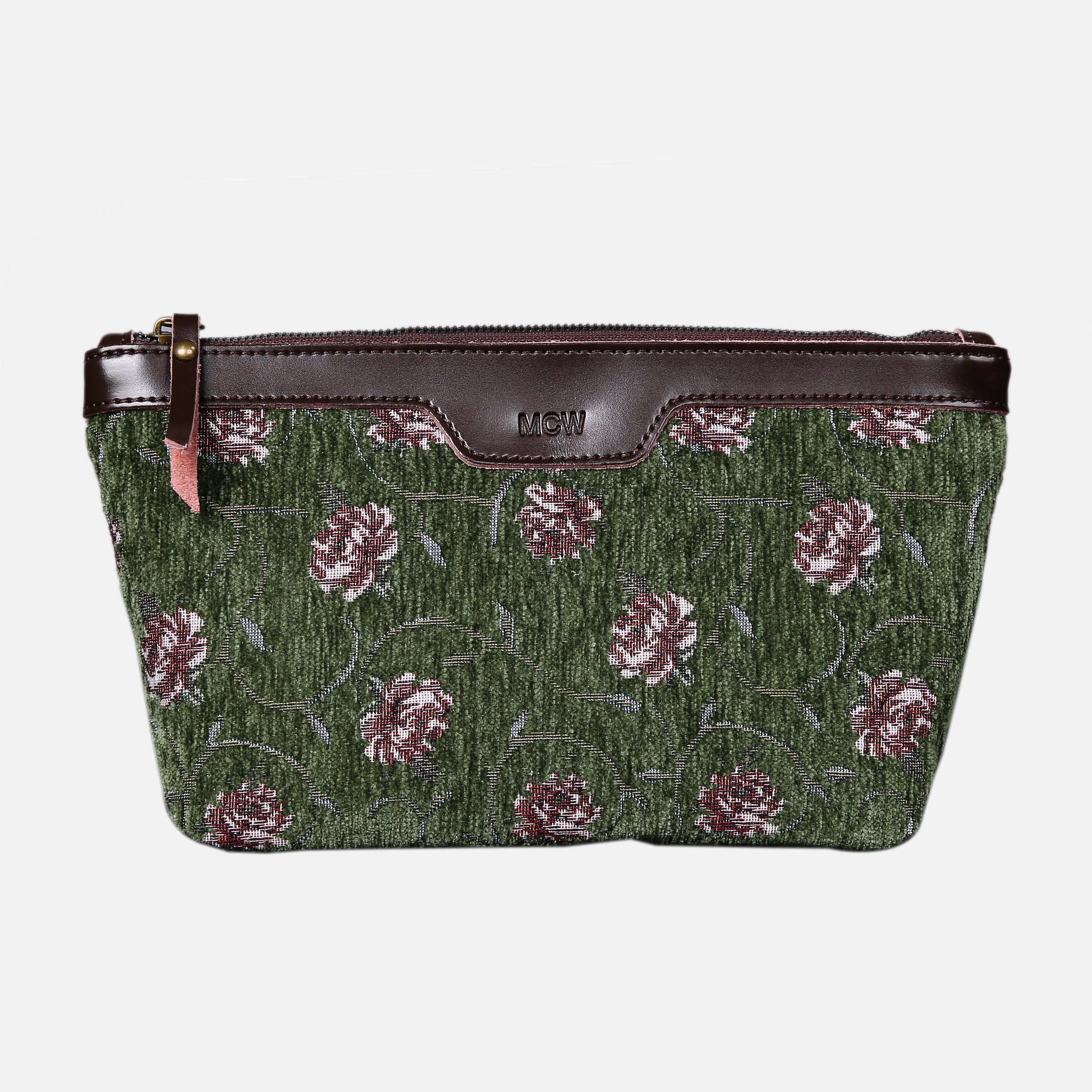 Climbing Rose Carpet Makeup Bag carpet bag MCW Handmade Arugula Green