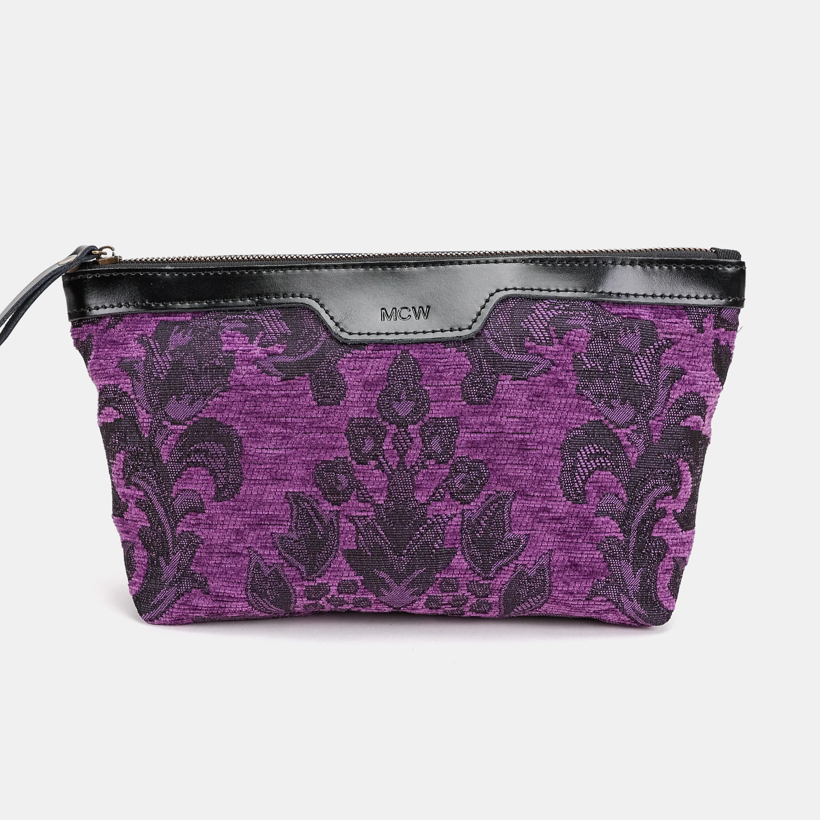 Victorian Blossom Purple Carpet Makeup Bag Carpetbag of America-main