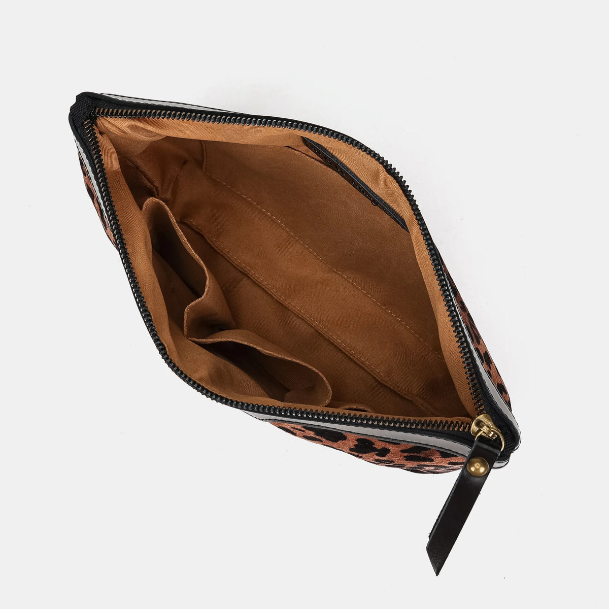 Leopard Classic Carpet Makeup Bag Carpetbag of America inside
