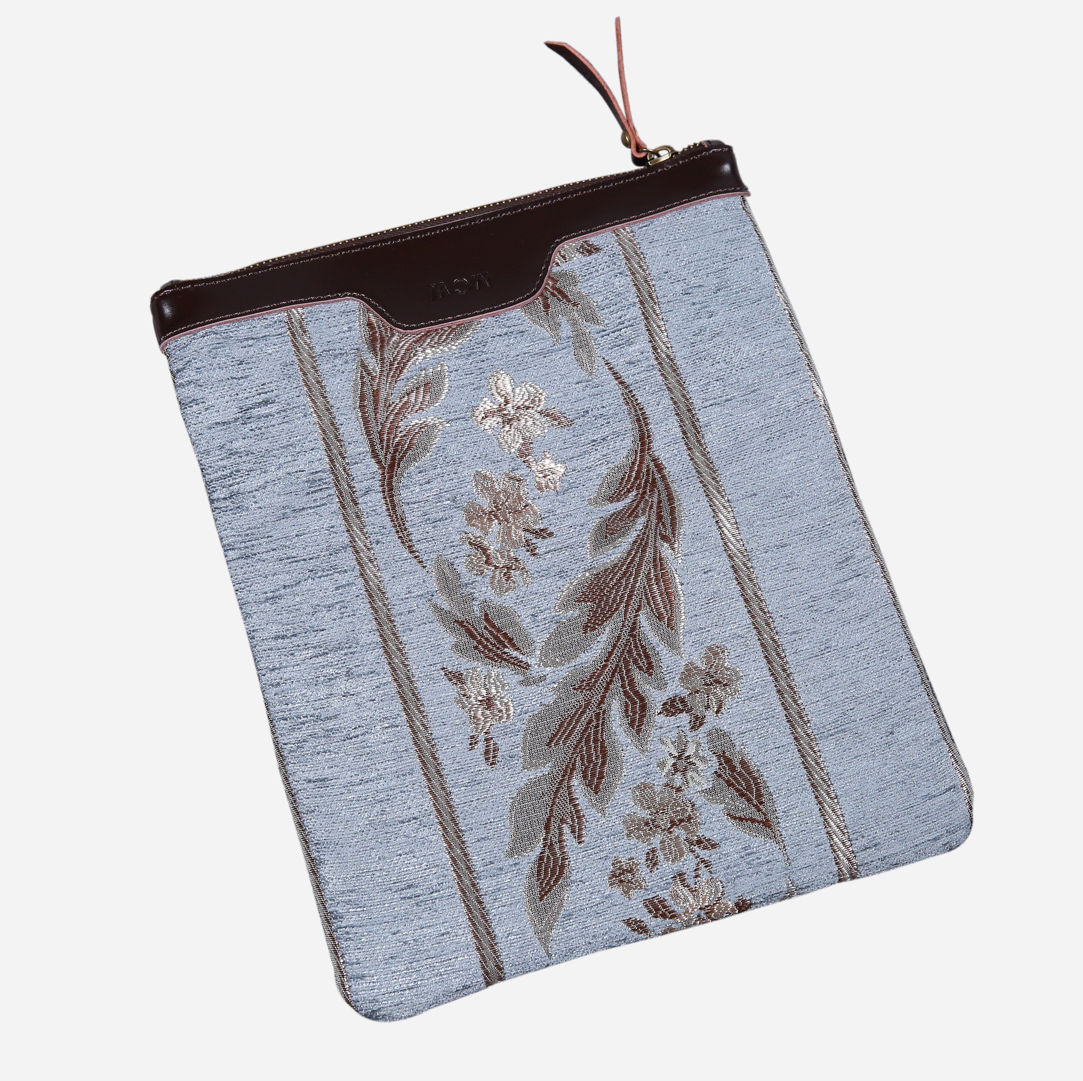 Victorian Stripes Blue Carpet Clutch carpet bag MCW Handmade-2