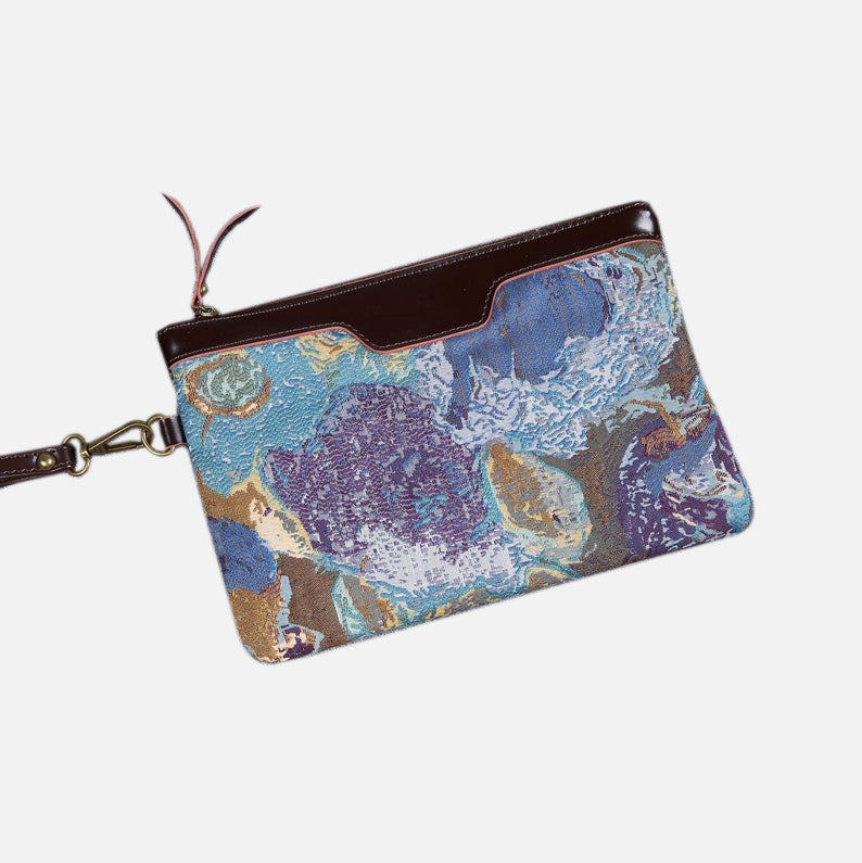 Abstract Blue Carpet Clutch carpet bag MCW Handmade-2