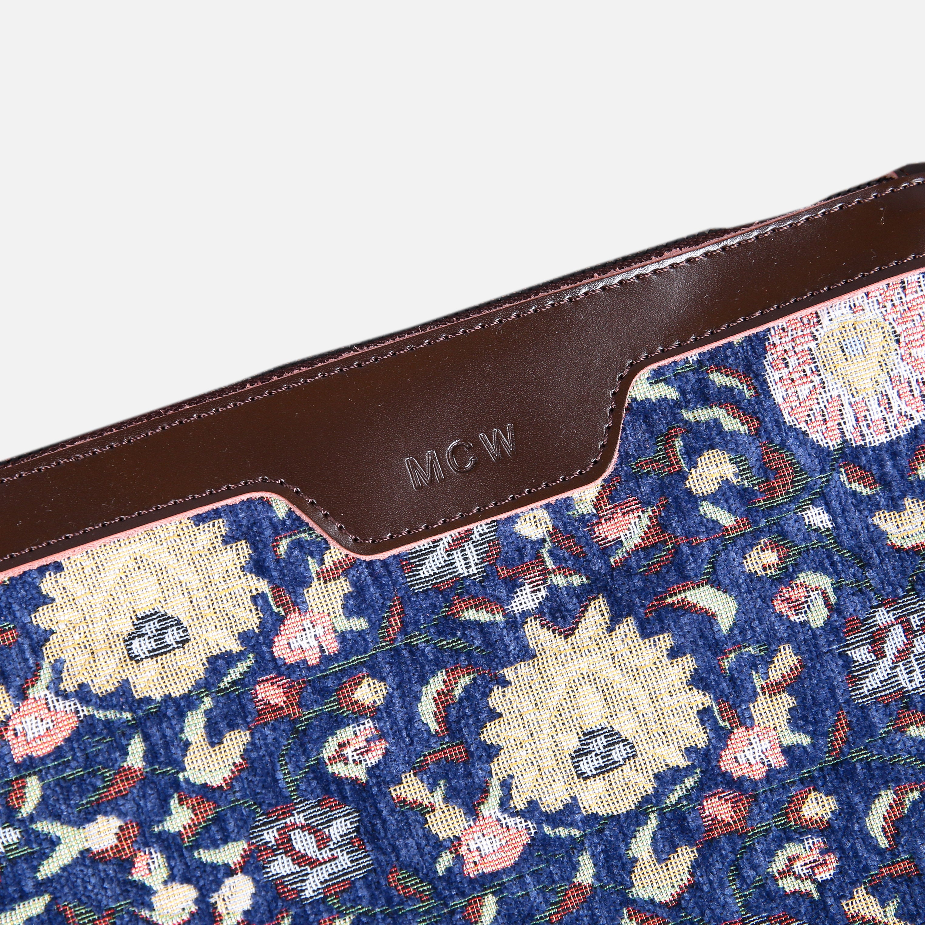 Oriental Blue Wristlet Clutch carpet bag MCW Handmade-4