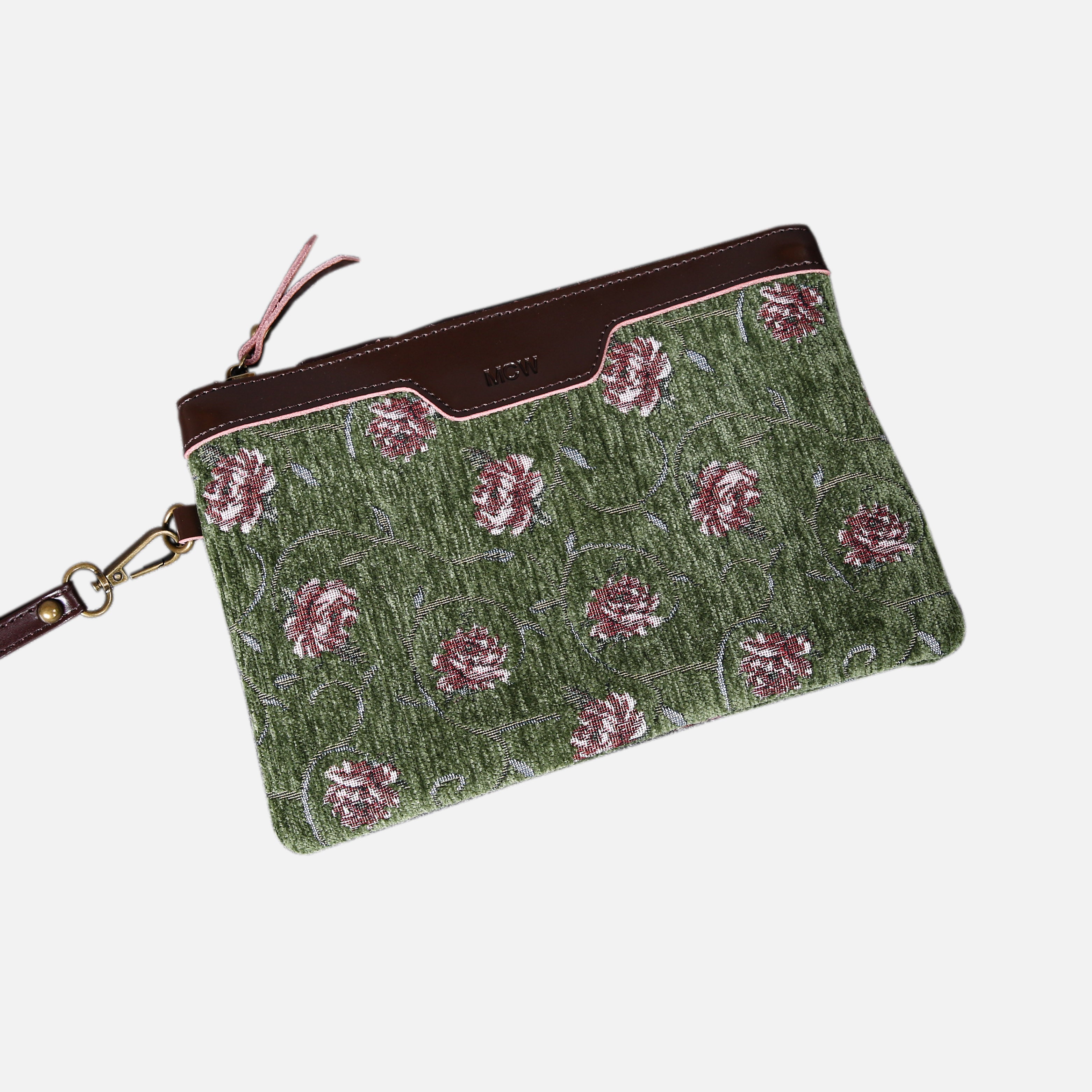 Climbing Rose Wristlet Clutch carpet bag MCW Handmade-4