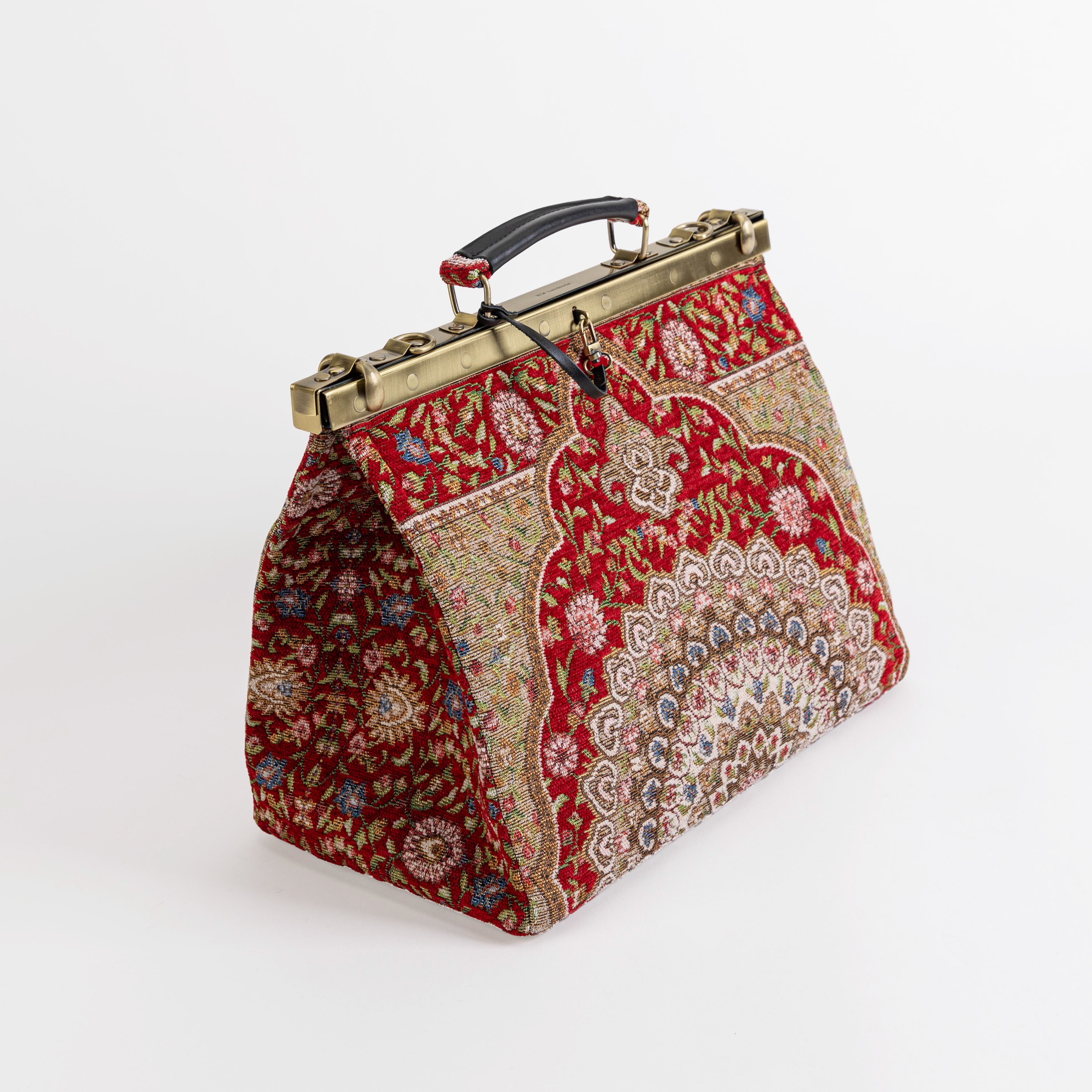 Gladstone Bag Carpet Doctor Bag Victorian Weekender Bag Shoulder Frame Bag Celine Oriental Red Carpetbagger Carpetbag of America side