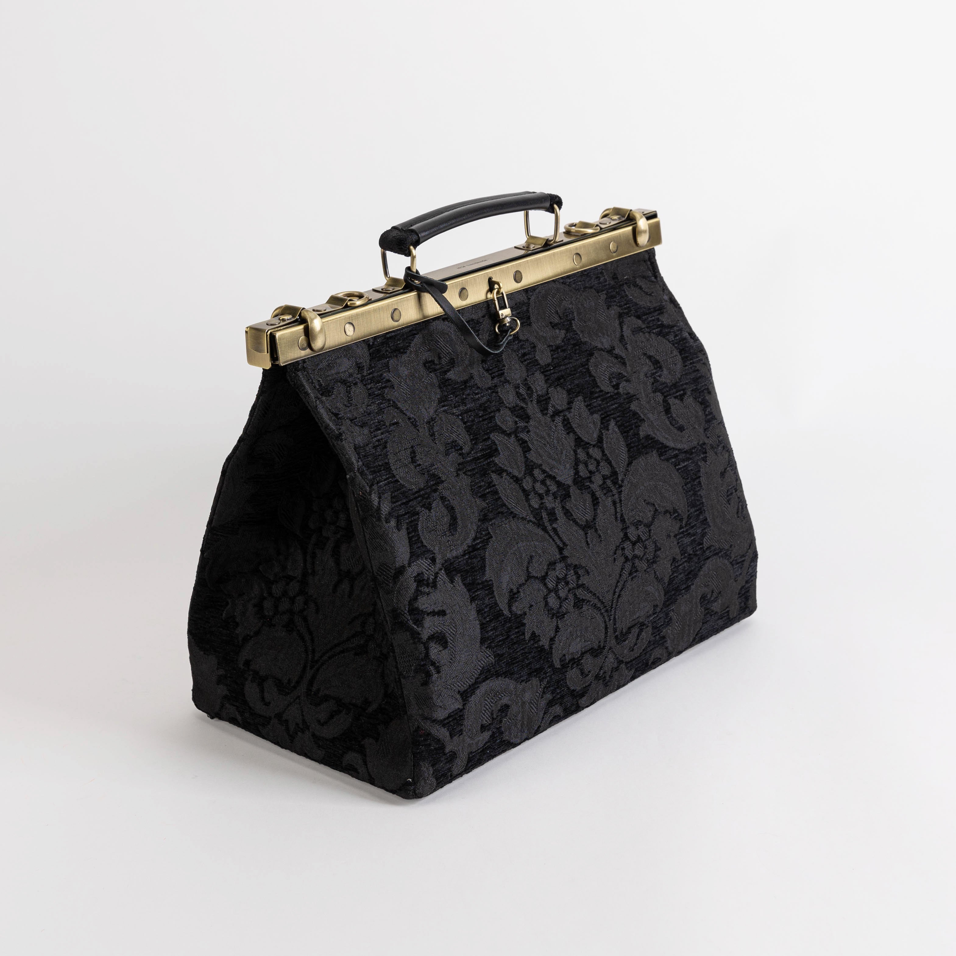 Gladstone Bag Carpet Doctor Bag Victorian Weekender Bag Shoulder Frame Bag Celine Victorian Blossom blk/blk Carpetbagger Carpetbag of America side