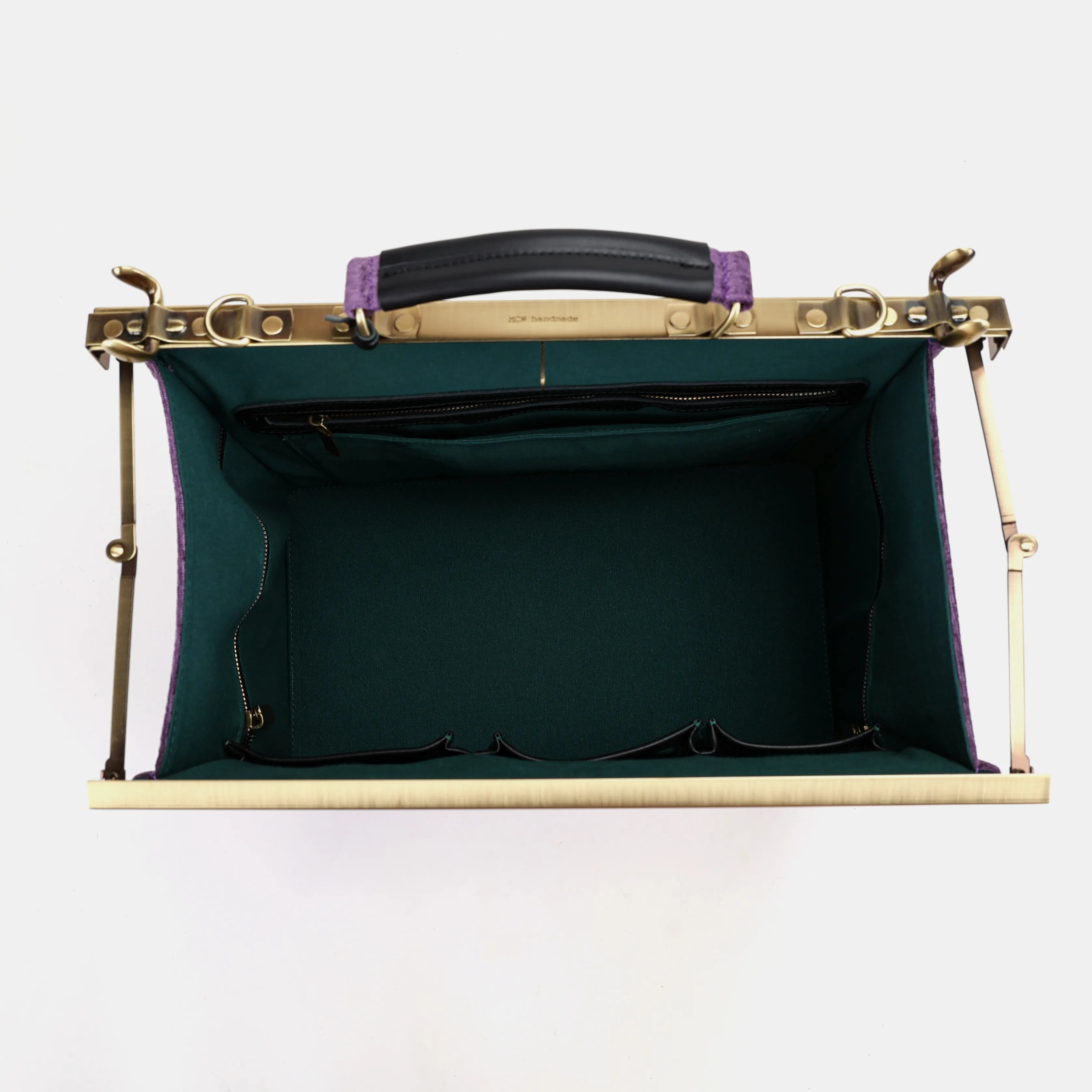 Solid Purple Genevieve Carpet Gladstone Bag inside