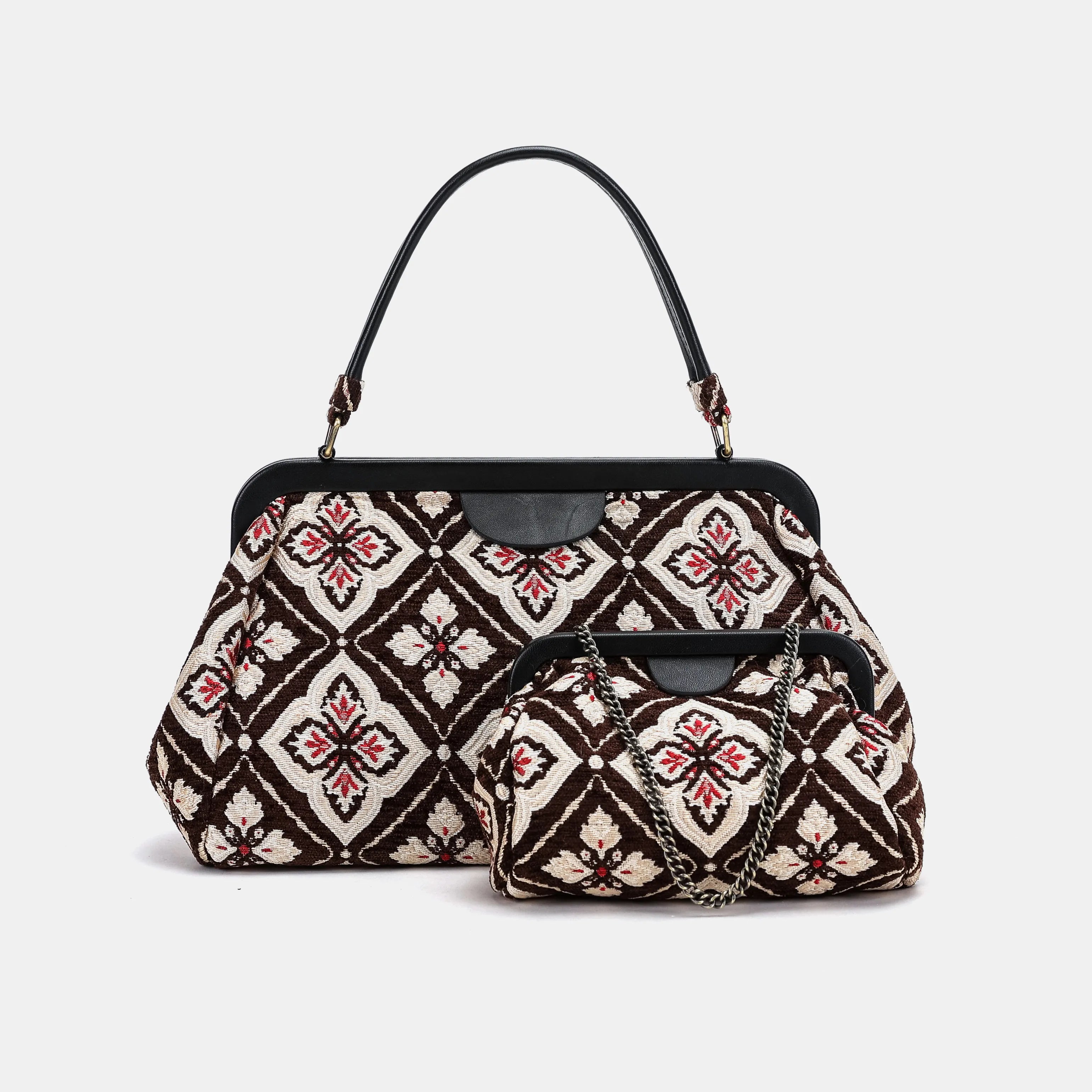 Ethnic Brown Evening Bag Clutch Carpetbag of America 