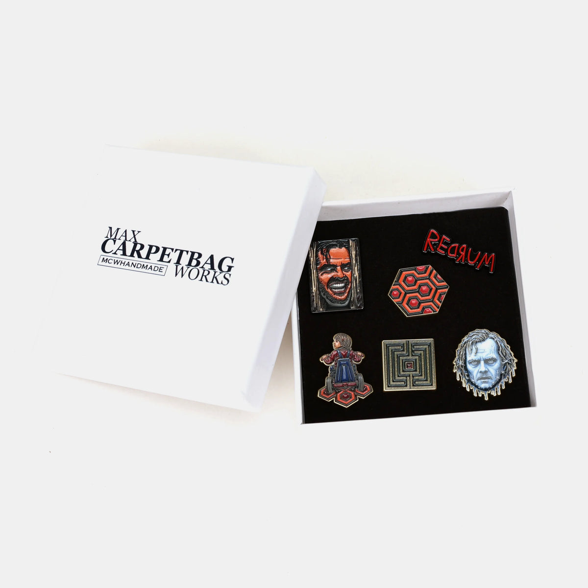 The Shining Enamel Pin Set | 6 Horror Collector Pins packaging