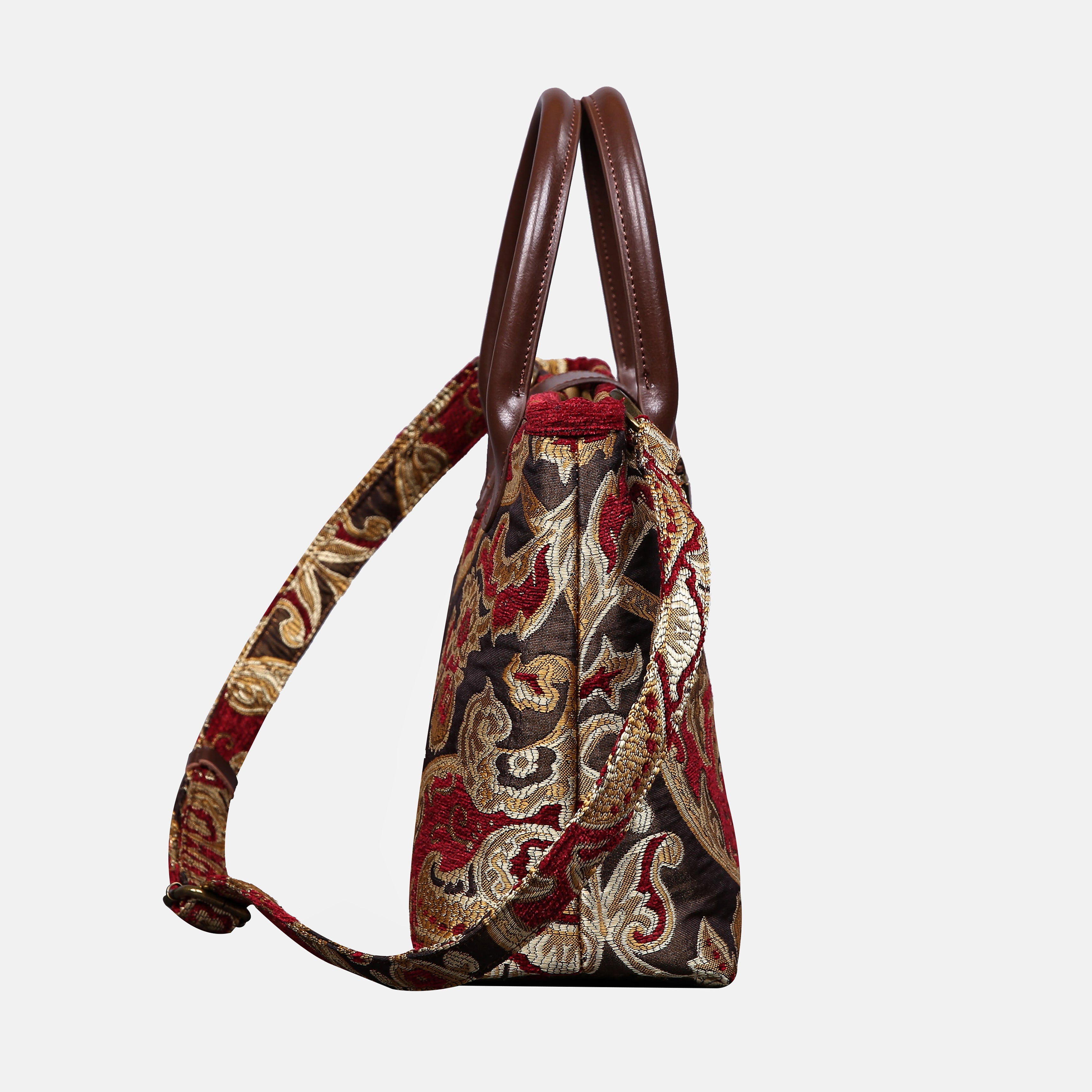 Cammino Gold Tuck Lock Carpet Satchel carpet bag MCW Handmade of America side
