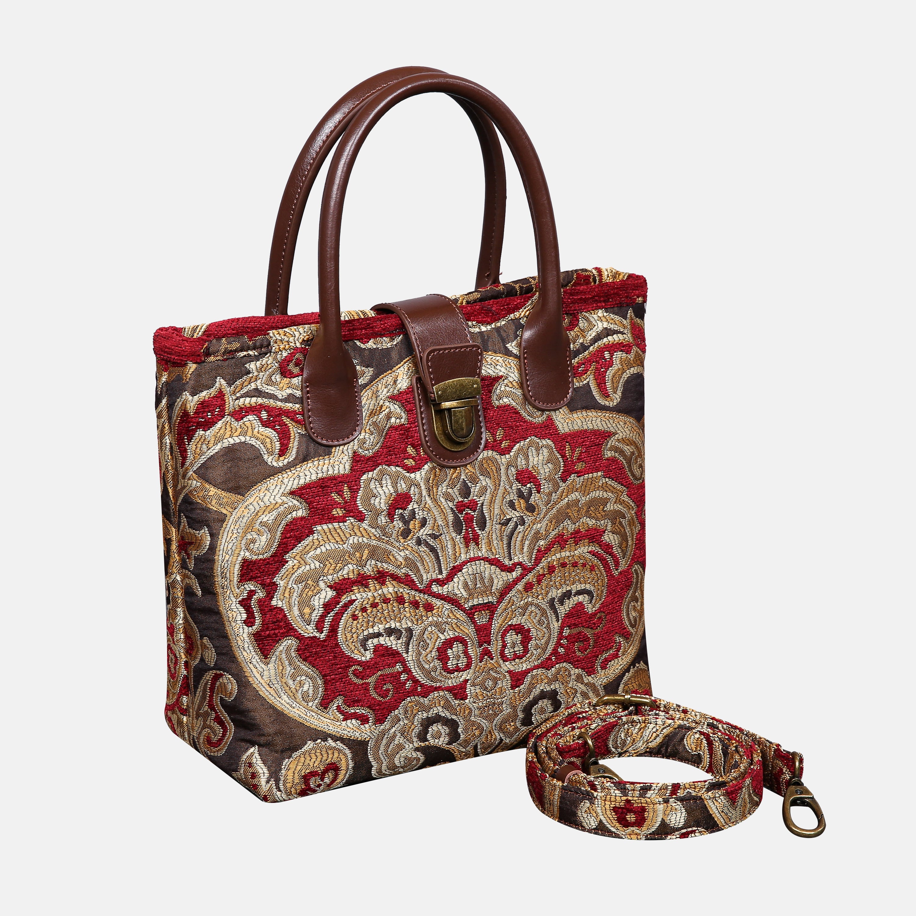 Cammino Gold Tuck Lock Carpet Satchel carpet bag MCW Handmade of America with strap