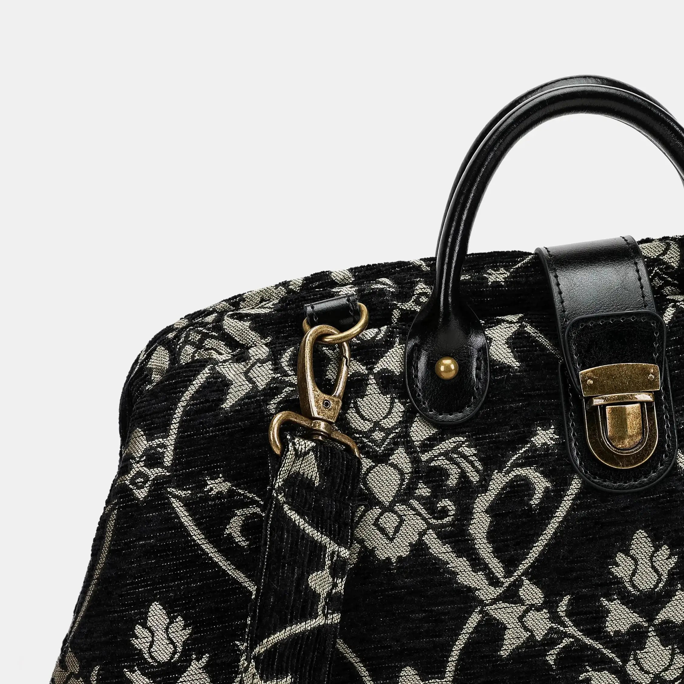 Carnaby Black Dark green Laptop Work Bag Carpetbag of America details