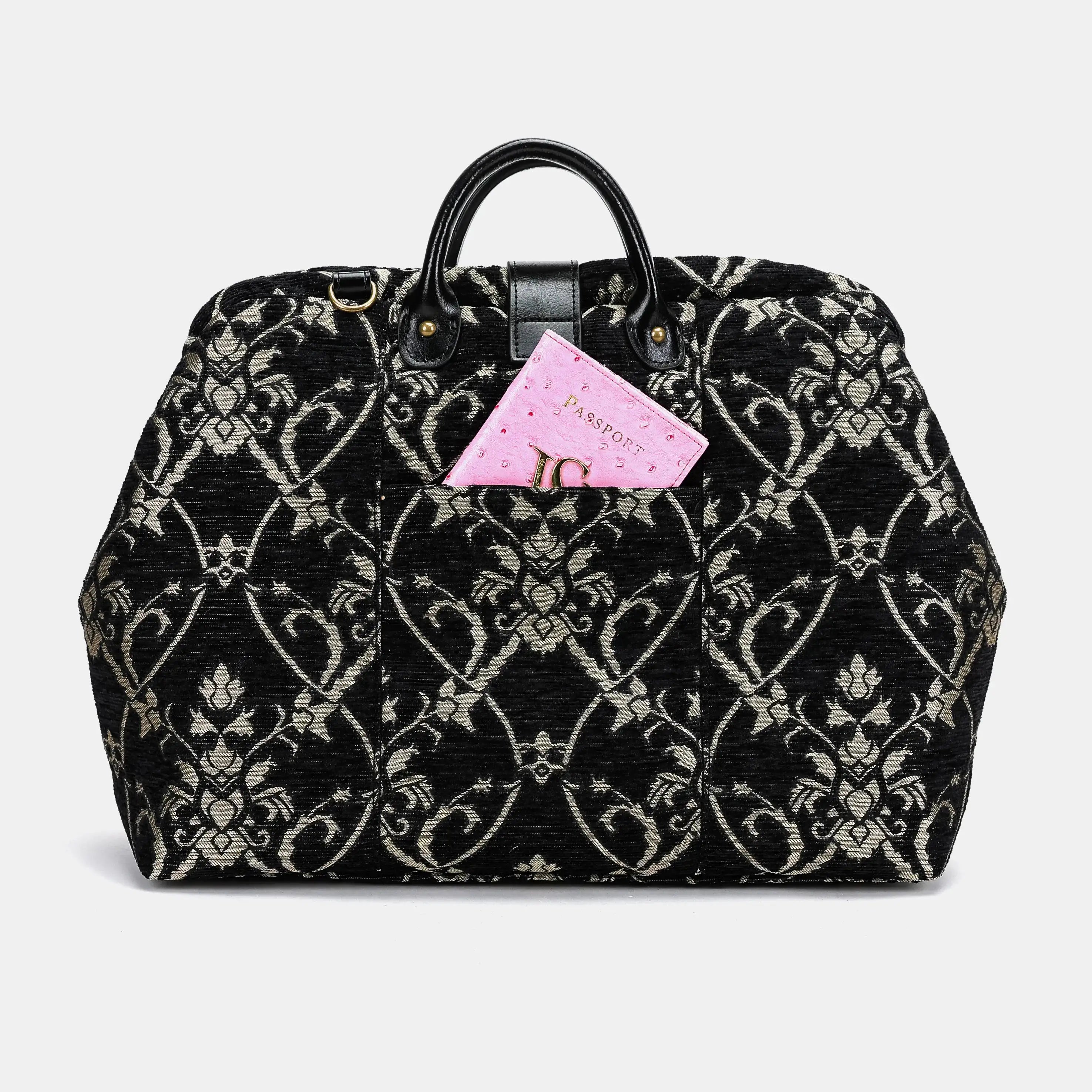 Carnaby Black Dark green Laptop Work Bag Carpetbag of America back