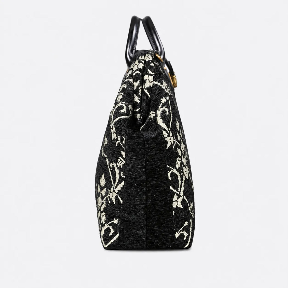 Carnaby Black Dark green Laptop Work Bag Carpetbag of America side