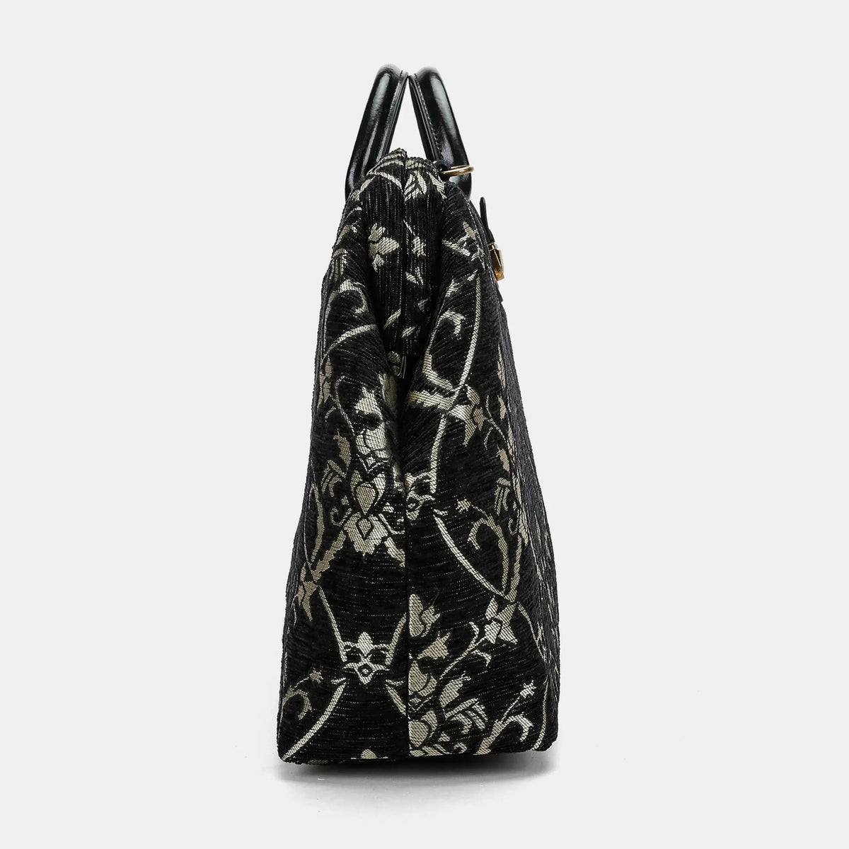 Carnaby Black Dark green Laptop Work Bag Carpetbag of America side