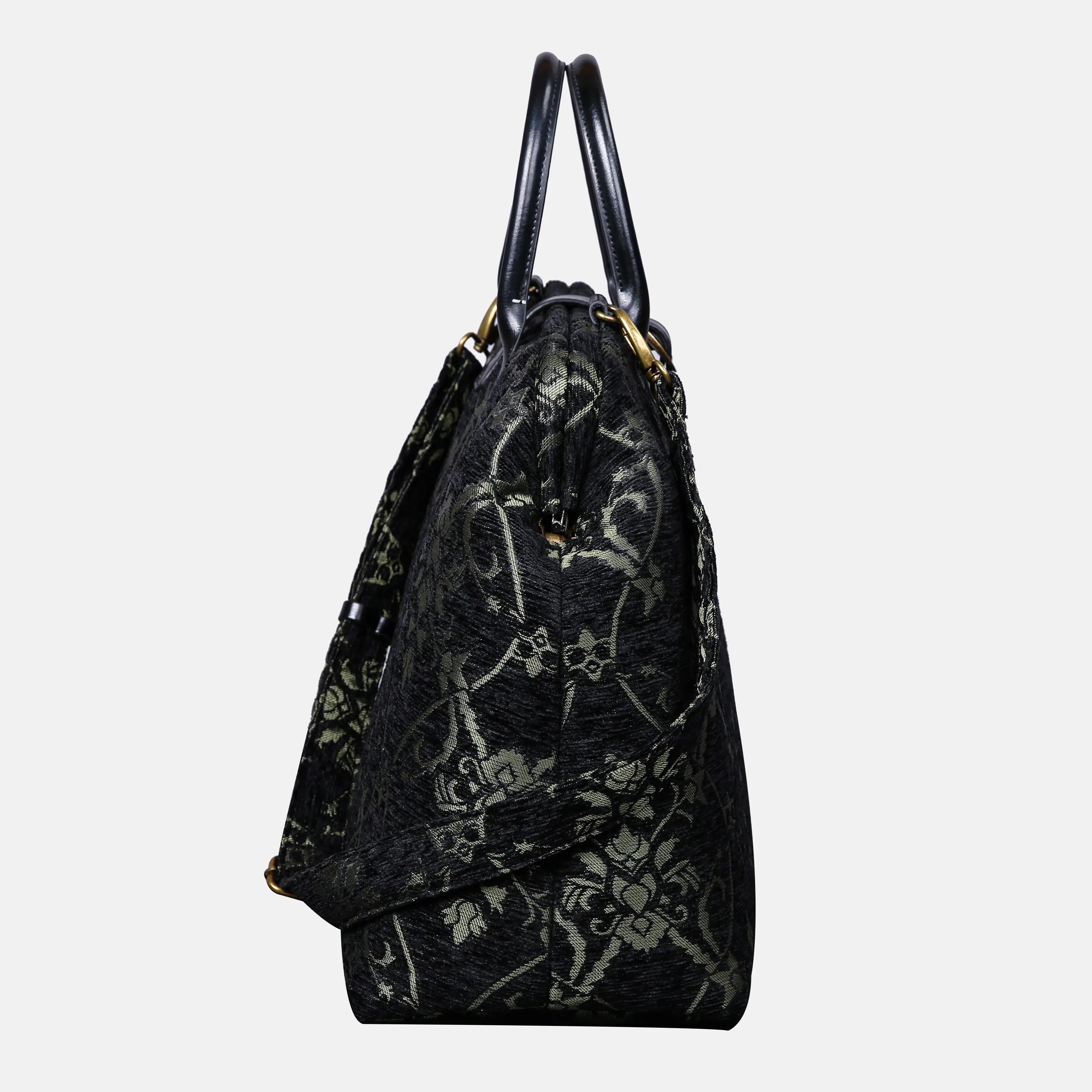 Carnaby Black Dark Green Mary Poppins Weekender Carpetbag of America side