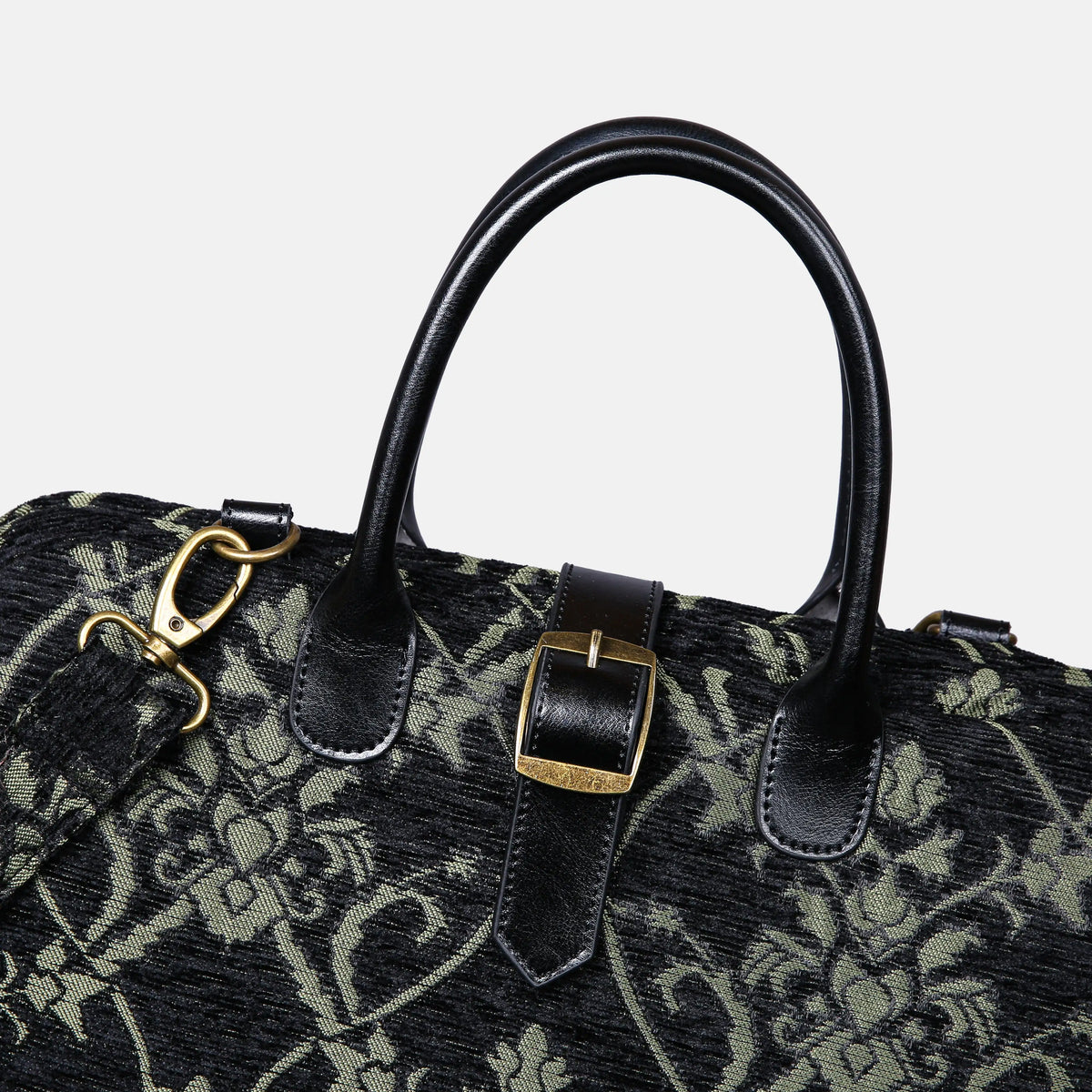 Carnaby Black Dark Green Mary Poppins Weekender Carpetbag of America buckle