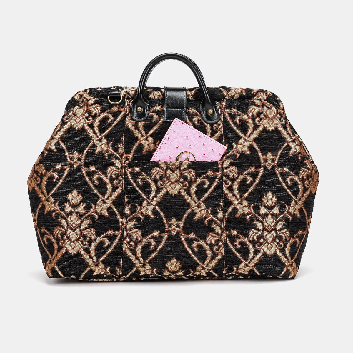 Carnaby Black/Gold Laptop Work Bag Carpetbag of America back