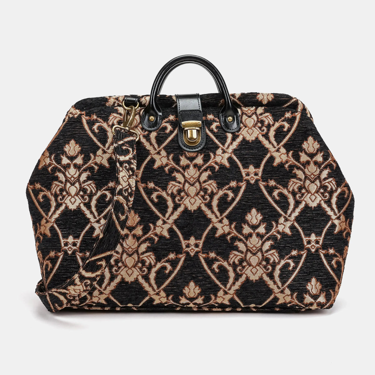 Carnaby Black/Gold Laptop Work Bag Carpetbag of America main