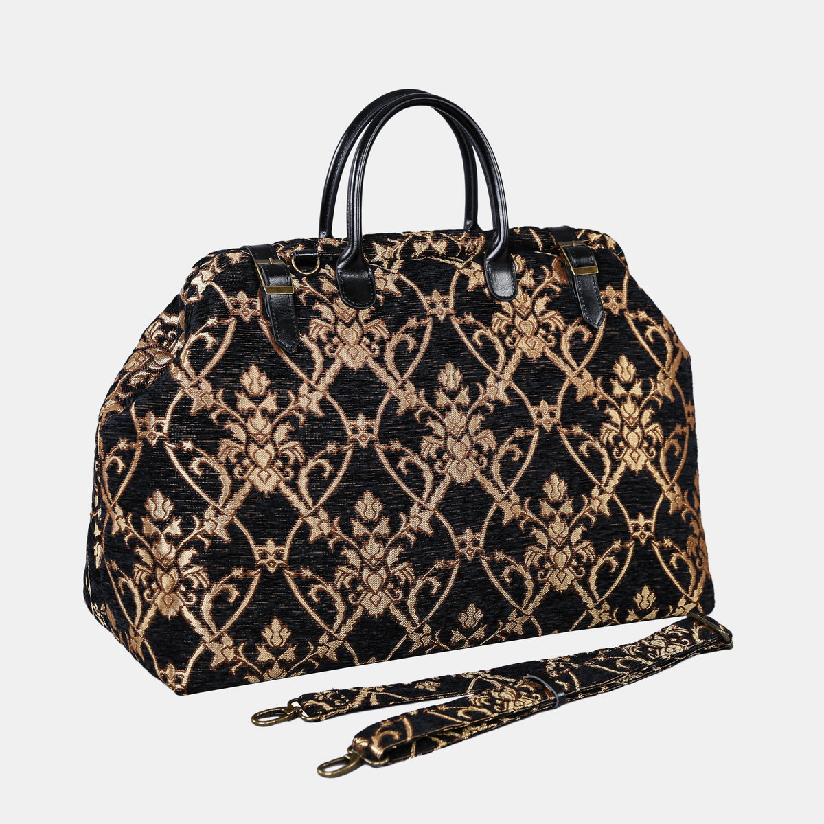 Carnaby Black/Gold Large Carpetbag  of America Front side