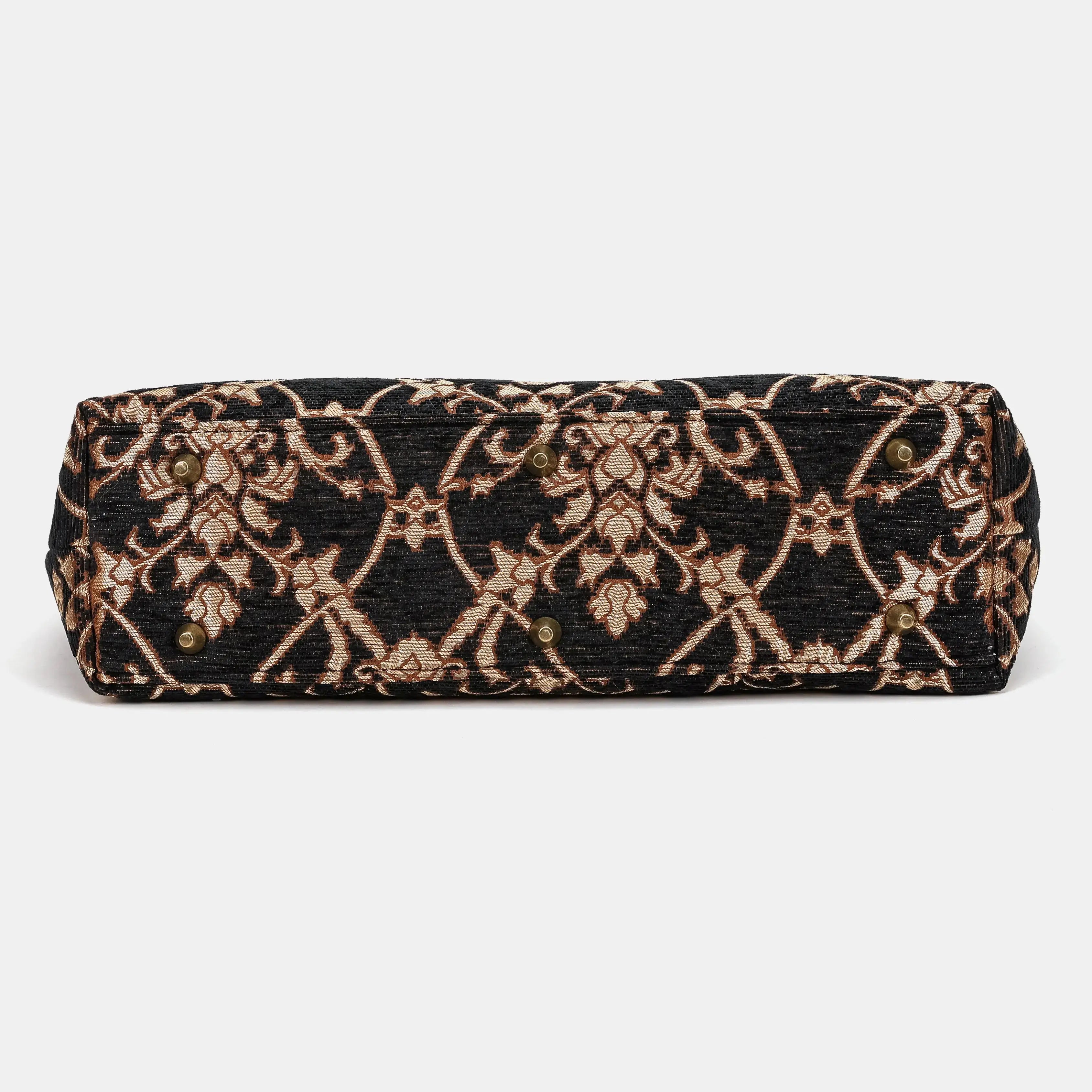 Carnaby Black Laptop Work Bag Carpetbag of America bottom